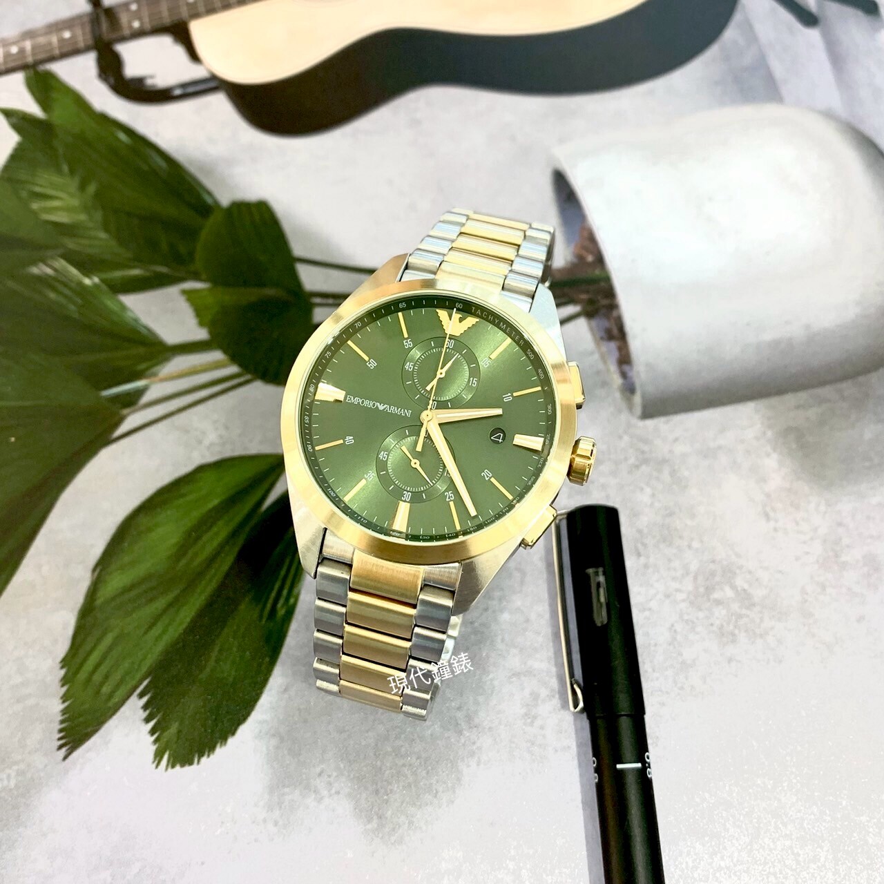 【EMPORIO ARMANI 亞曼尼】獨有半金風格時尚男神AR11511 43mm 現代鐘錶