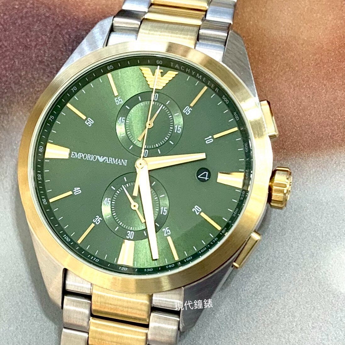 【EMPORIO ARMANI 亞曼尼】獨有半金風格時尚男神AR11511 43mm 現代鐘錶