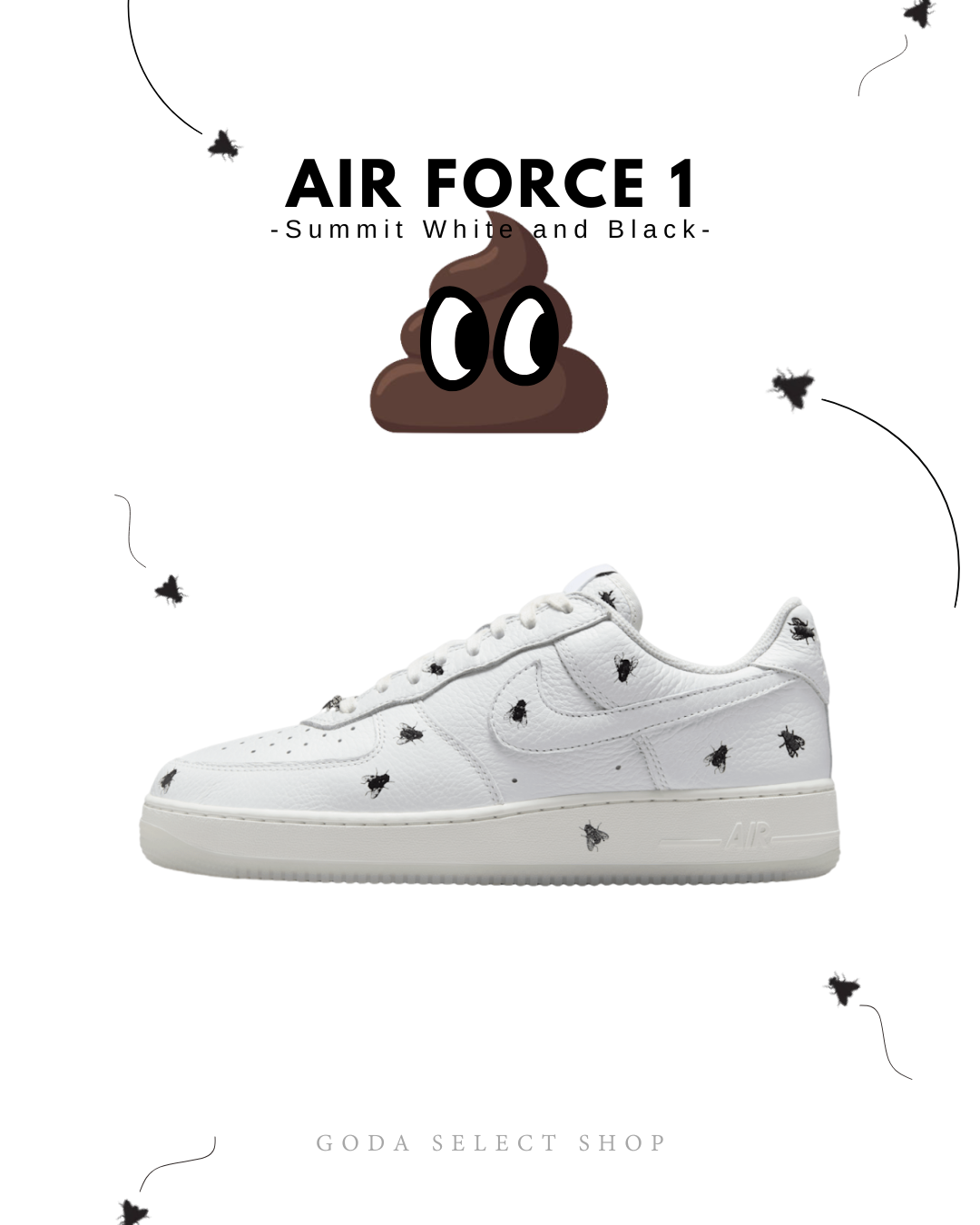 NIKE AIR FORCE Summit White and Black 蒼蠅 IM3081-100