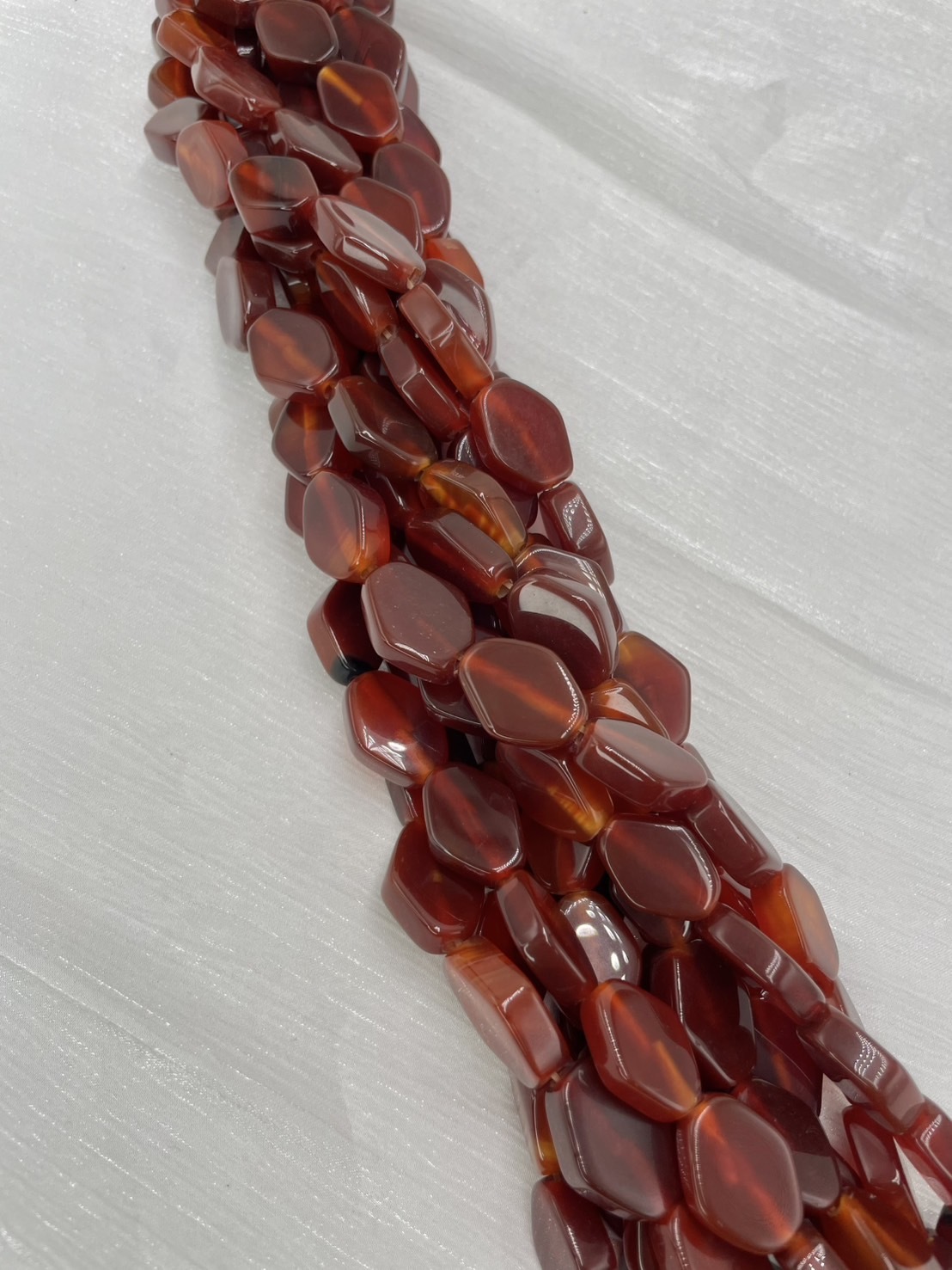 條-No.30亮面菱形中長深瑪瑙22mm*13mm約20顆