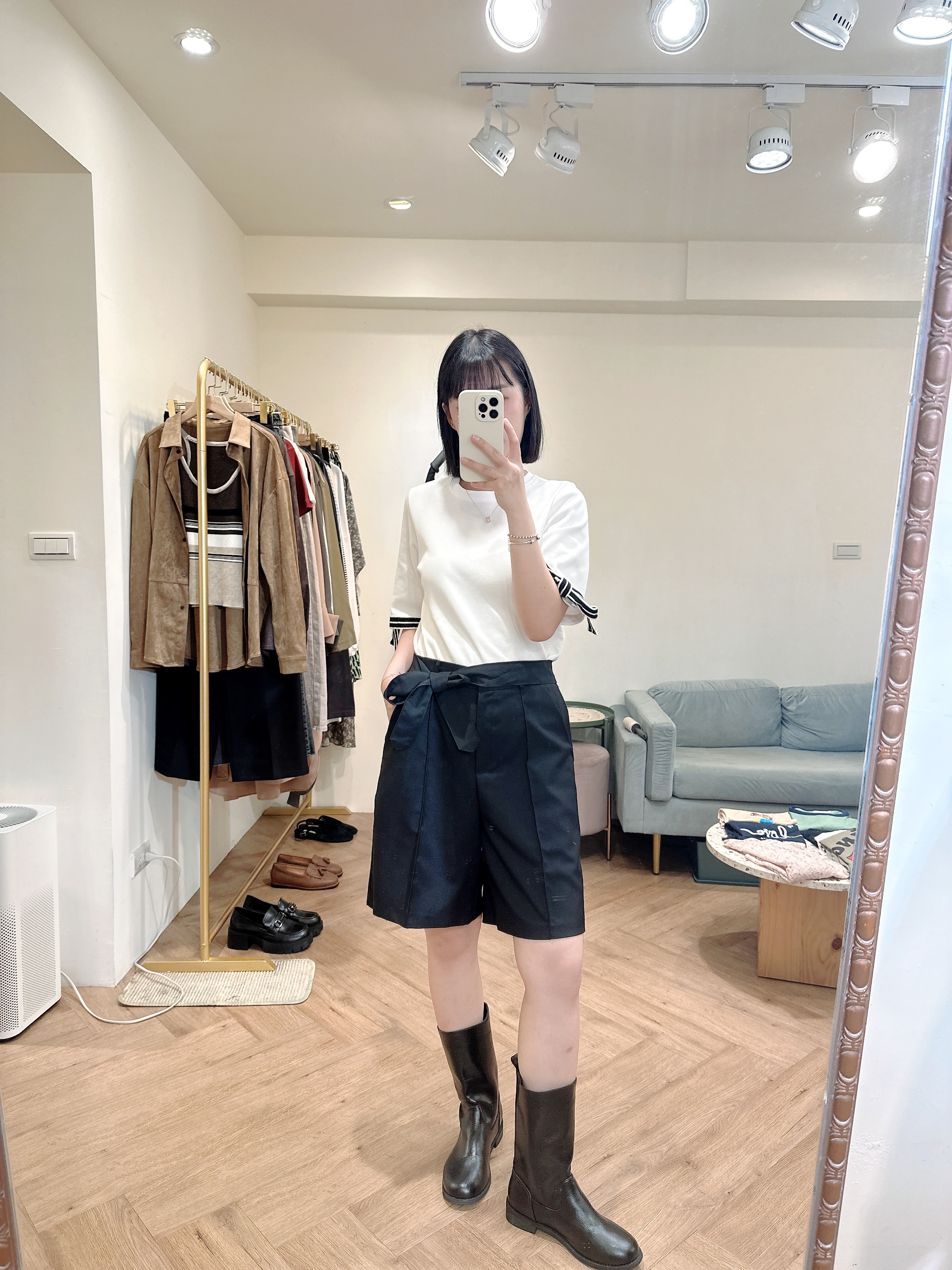 附綁帶六分西裝褲