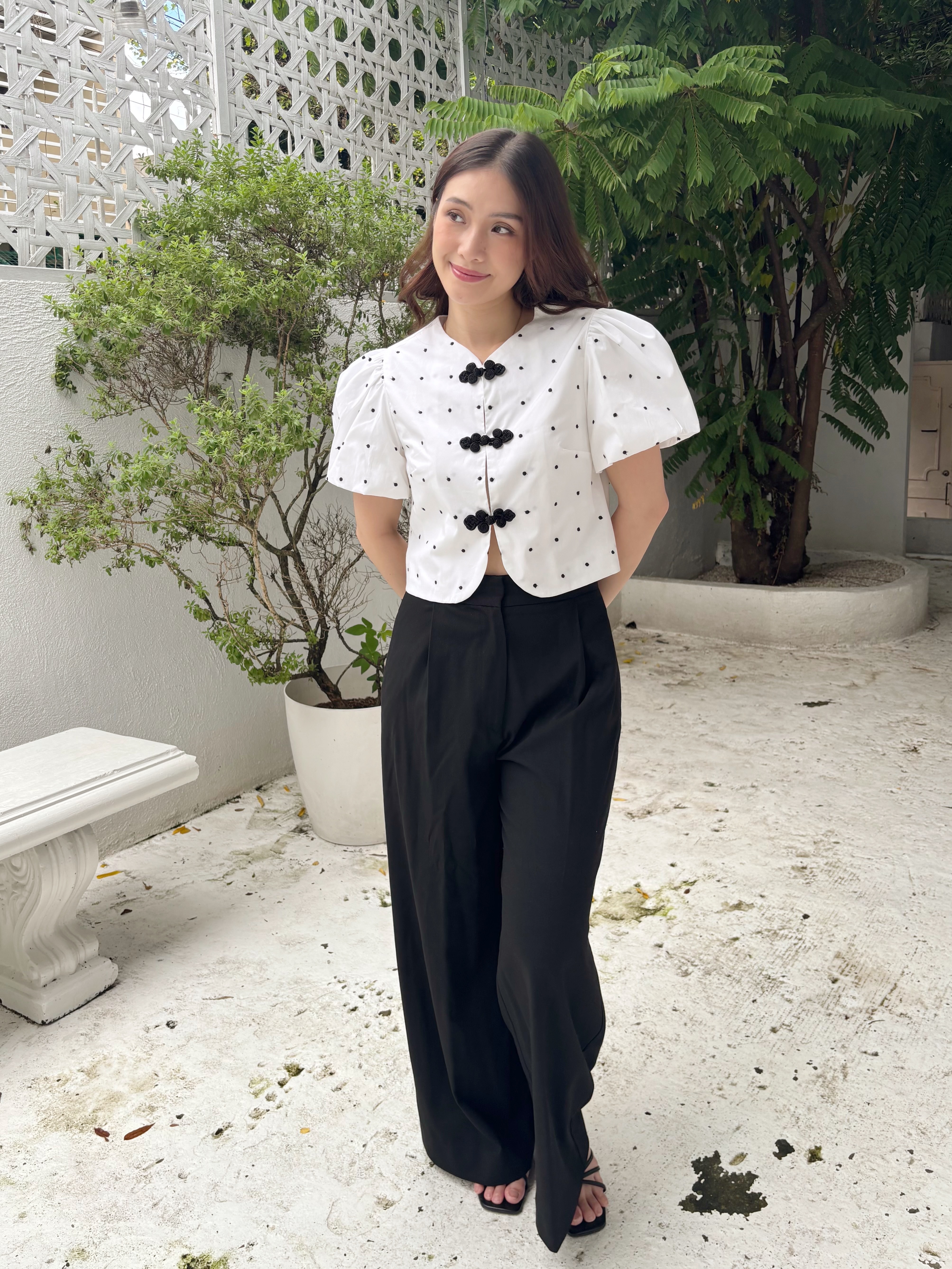 Agatha Top - Embroidered Polka Dots (Limited Release)