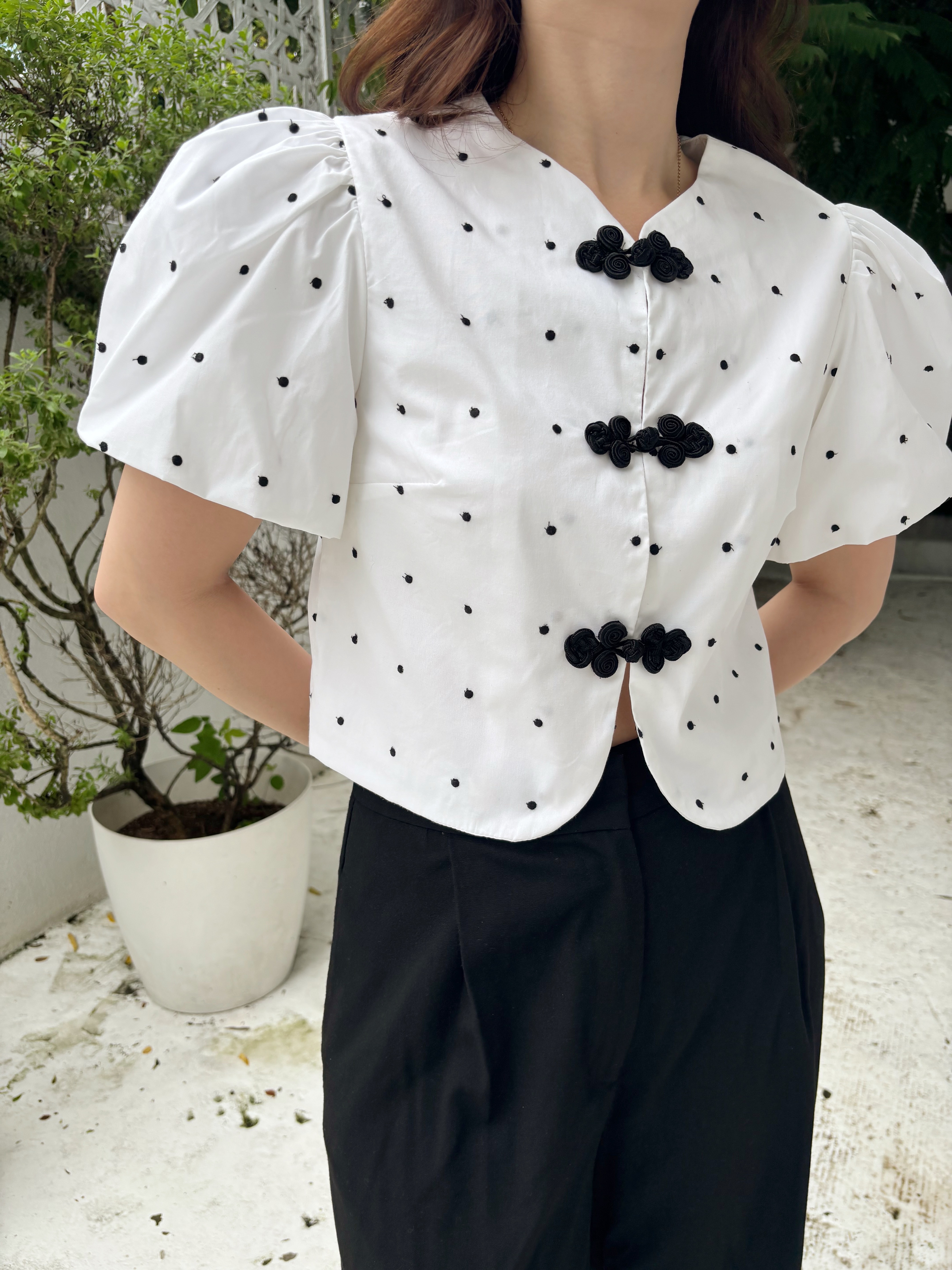 Agatha Top - Embroidered Polka Dots (Limited Release)