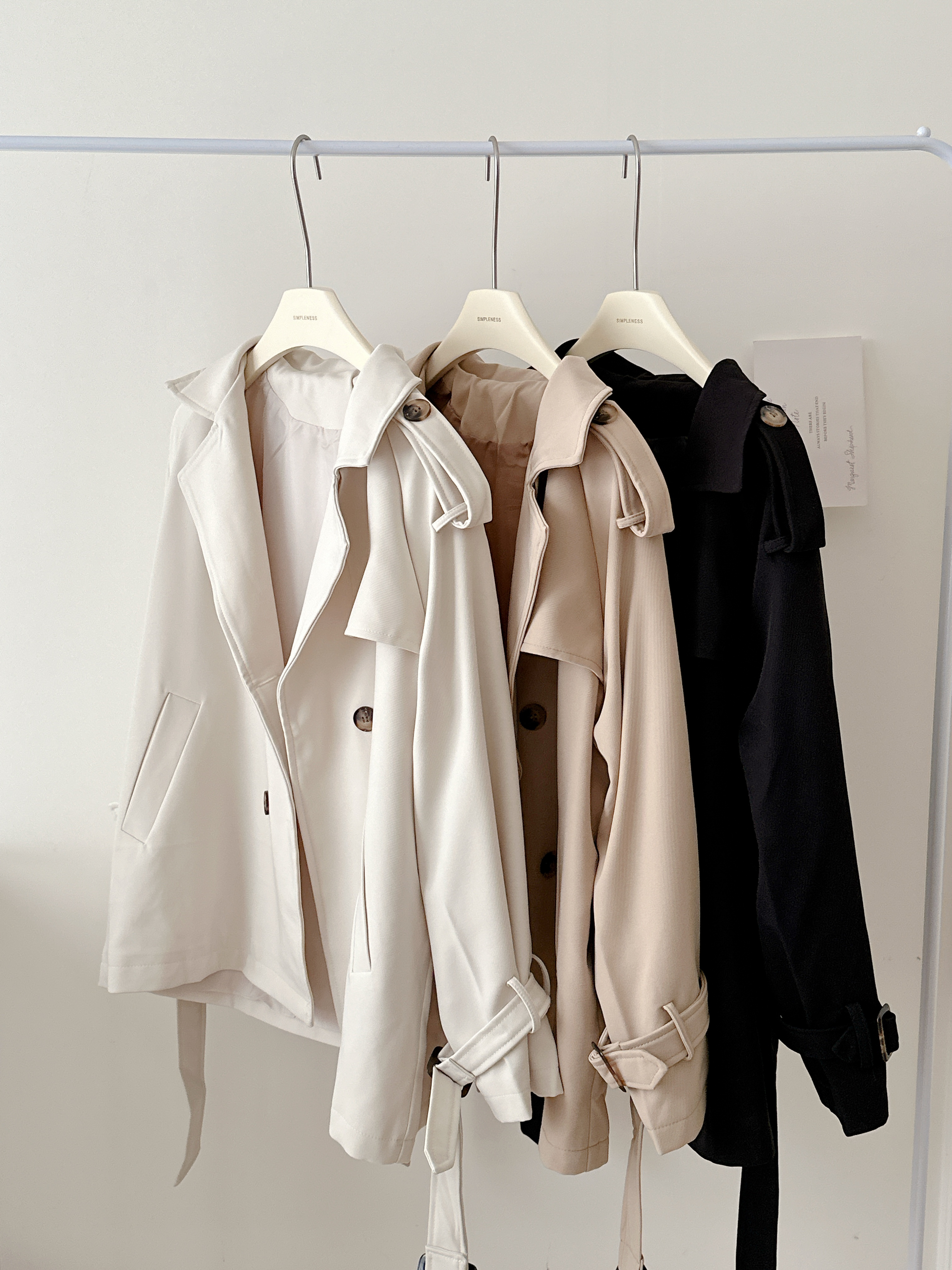 現貨🚚長版登場！🎉經典法式俐落優雅風衣外套（附綁帶）💕共3色