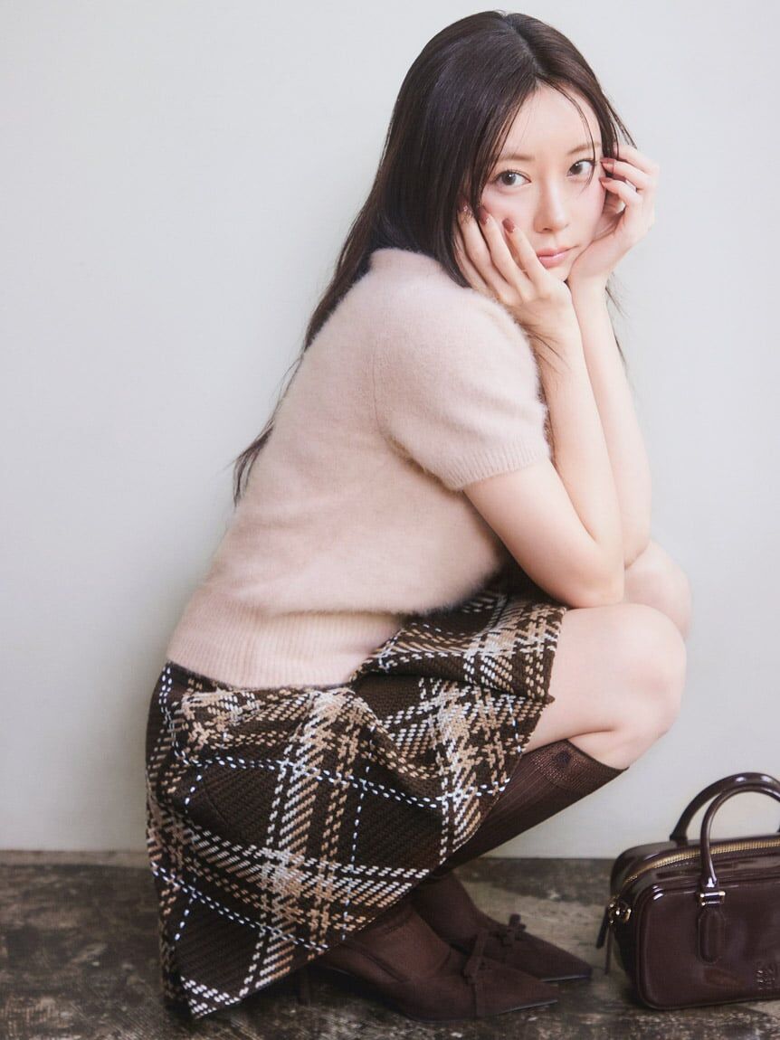 [預購]折扣SNIDEL格紋毛呢迷你裙