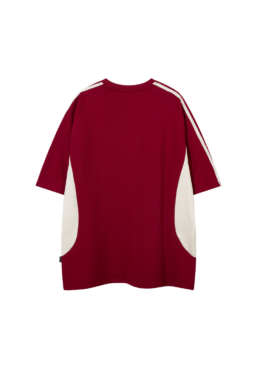 SIMPLEACTION美式復古拼接條紋運動上衣