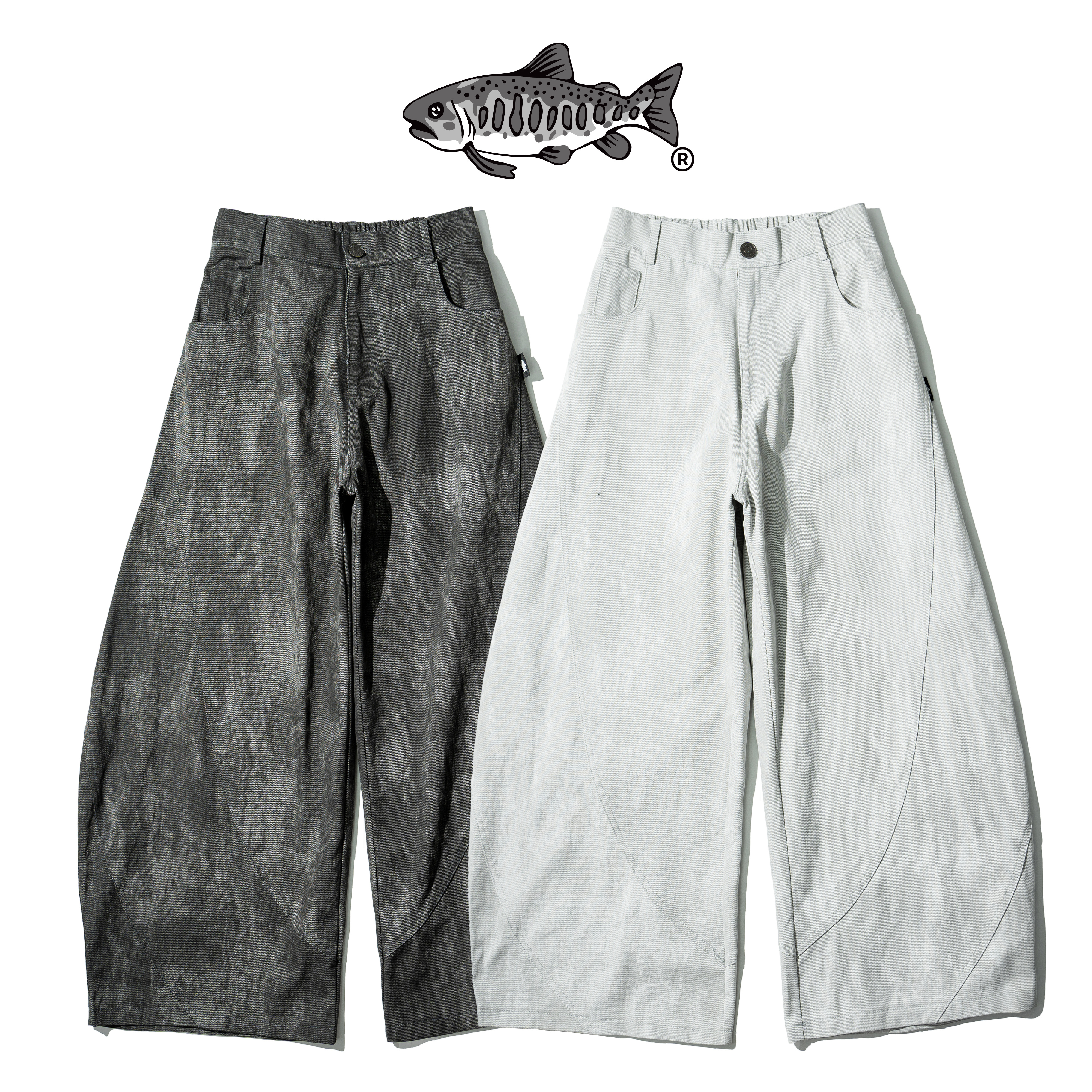 AGILITY Wide Leg Print Denim Jeans 彎刀闊腿 印花 牛仔長褲 [PD98]