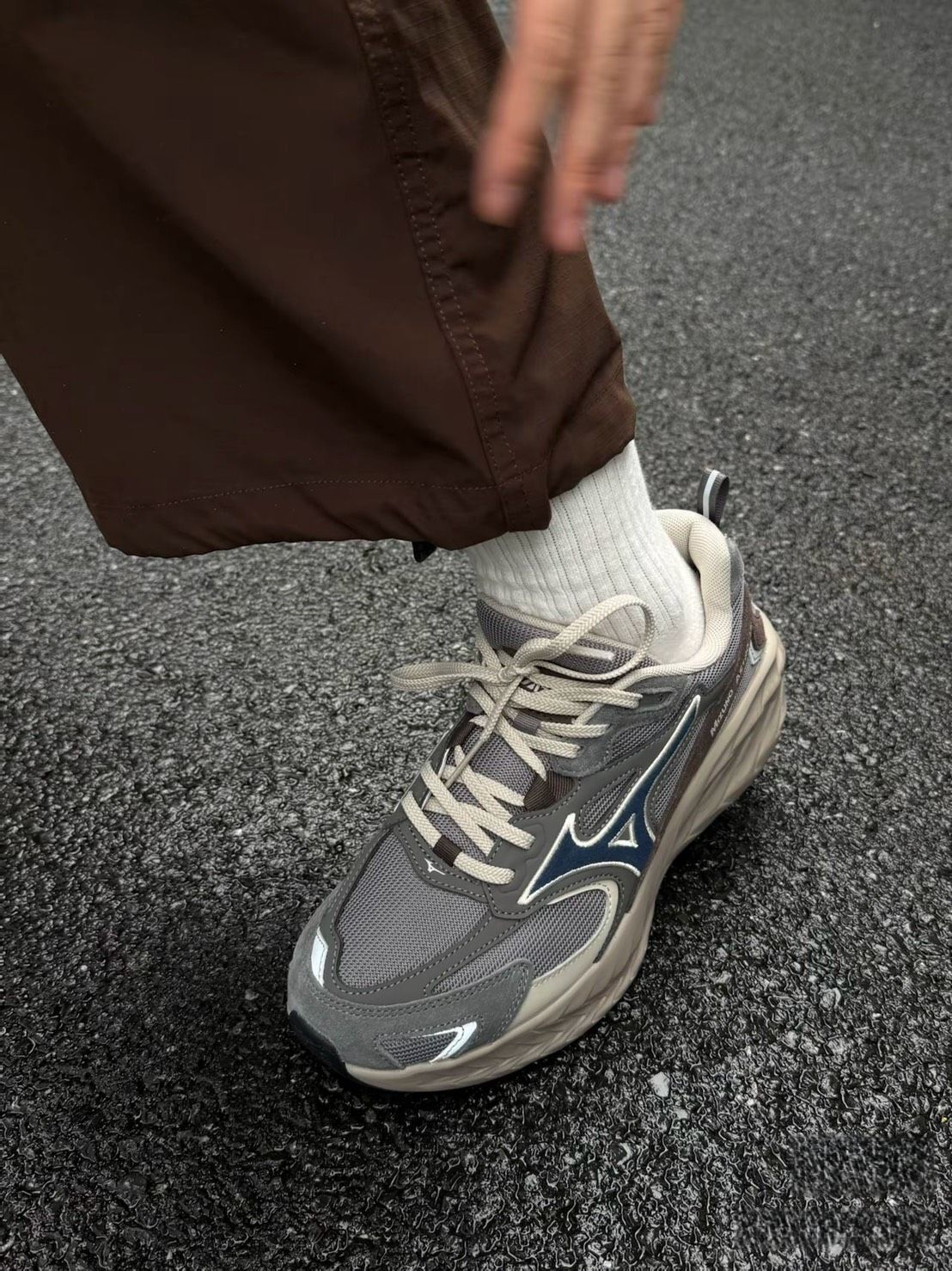 Mizuno ASTRO LS 灰棕藍 復古 男女同款 機能 厚底 D1GH252104