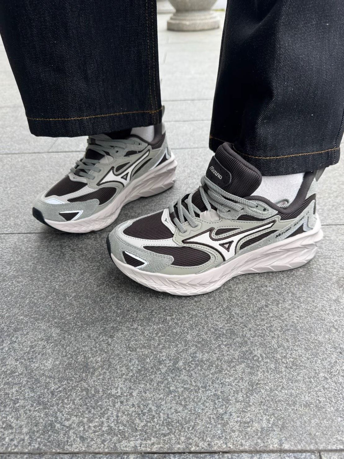 Mizuno ASTRO LS 淺灰白 機能 復古 厚底 男女同款 D1GH252103