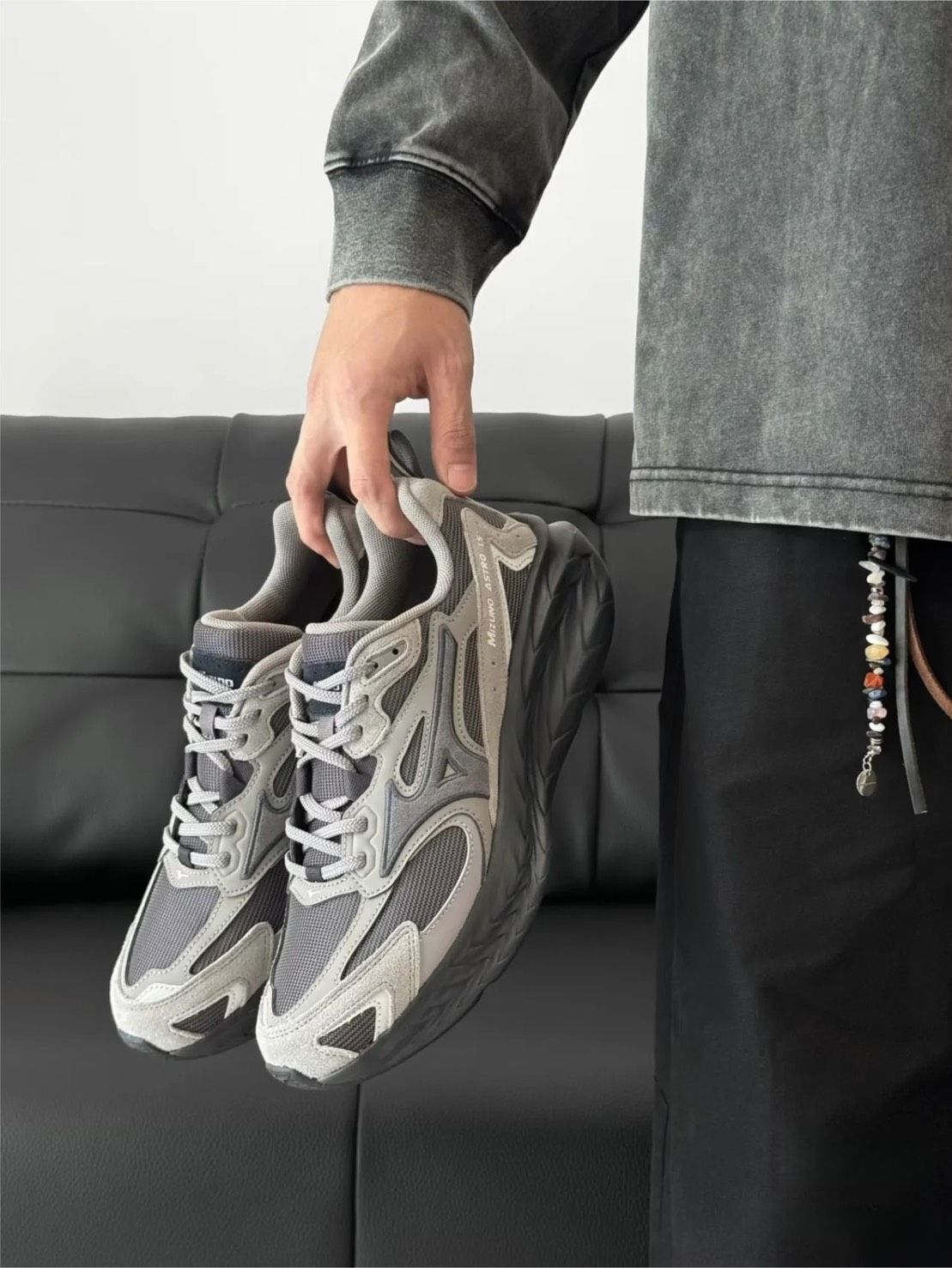 Mizuno ASTRO LS 深灰 復古 男女同款 機能 厚底 D1GH252102