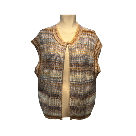 1LP1018-156 LA PETITE ETOILE Mancy Knitted Vest Camel #MANCY-M232523J9F/15-CAMEL/CIEL (C-EU-E)