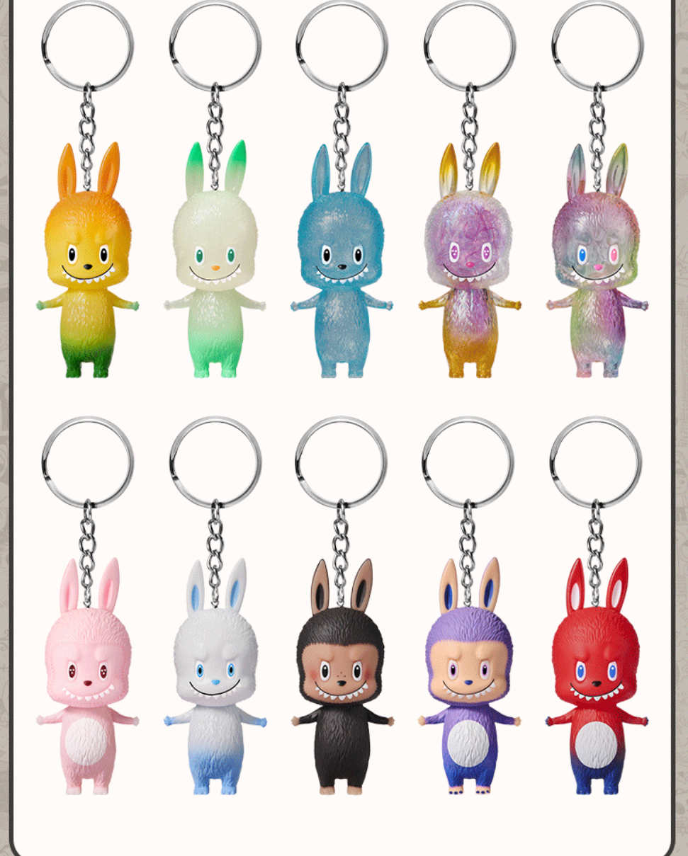 2025上海展會限定十週年 經典款labubu鎖匙扣掛飾