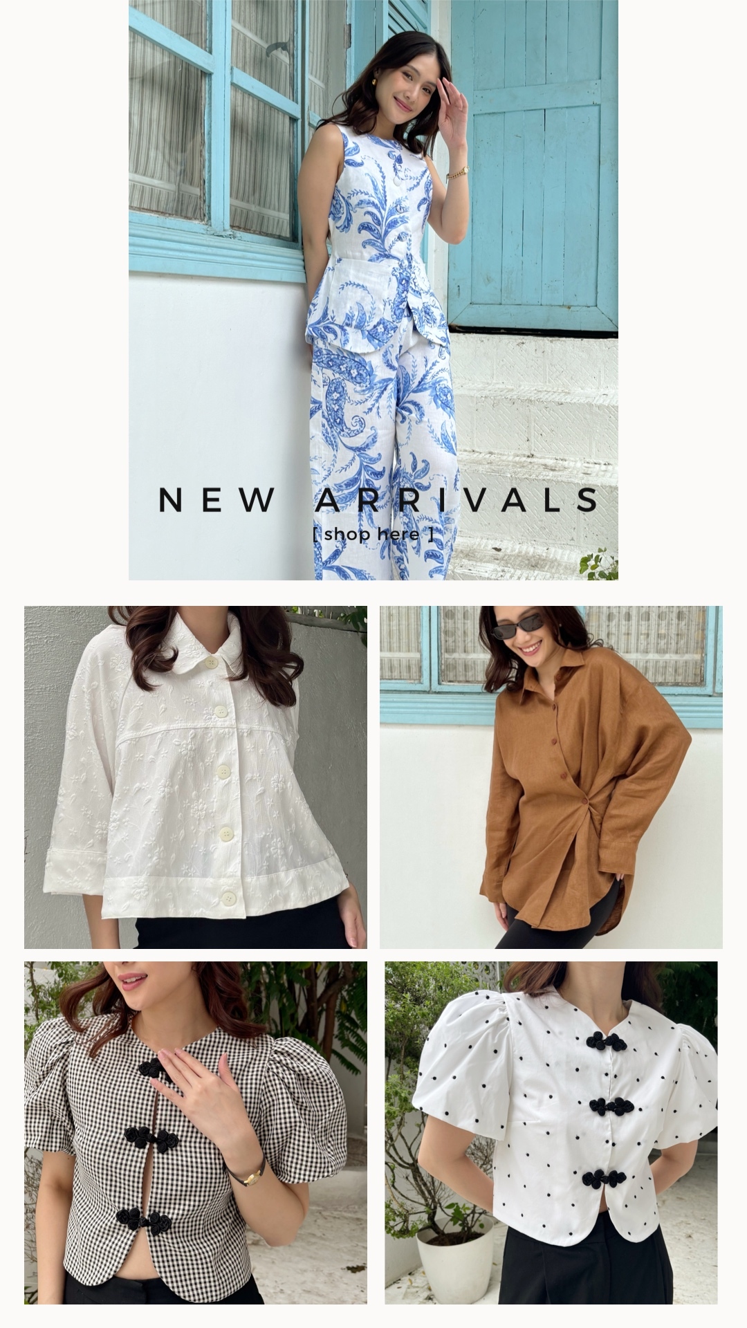 new arrivals pure linen premium poplin pankou jacquard caramel multiway top linen set