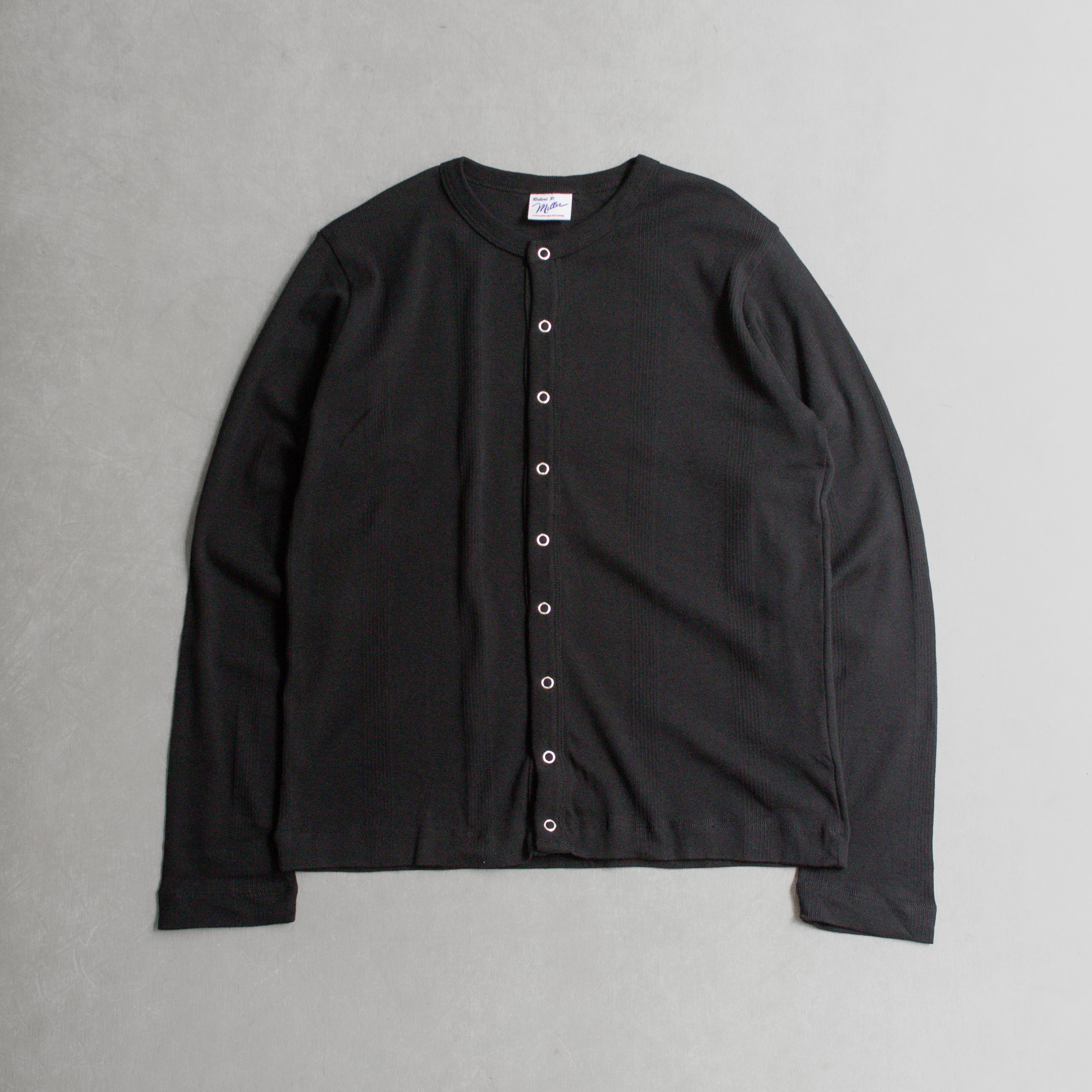 ROBERT P MILLER 851C PANEL-RIB CARDIGAN 圓領 黑色 按扣 外套