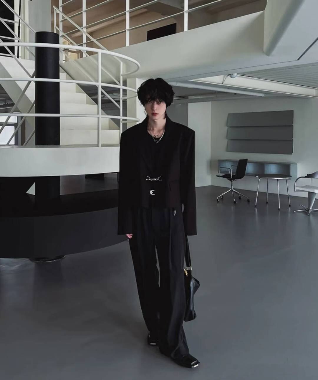 『RB』韓國 正韓 BOXY 寬短 開襟西裝 金屬扣環 素面 長袖 外套