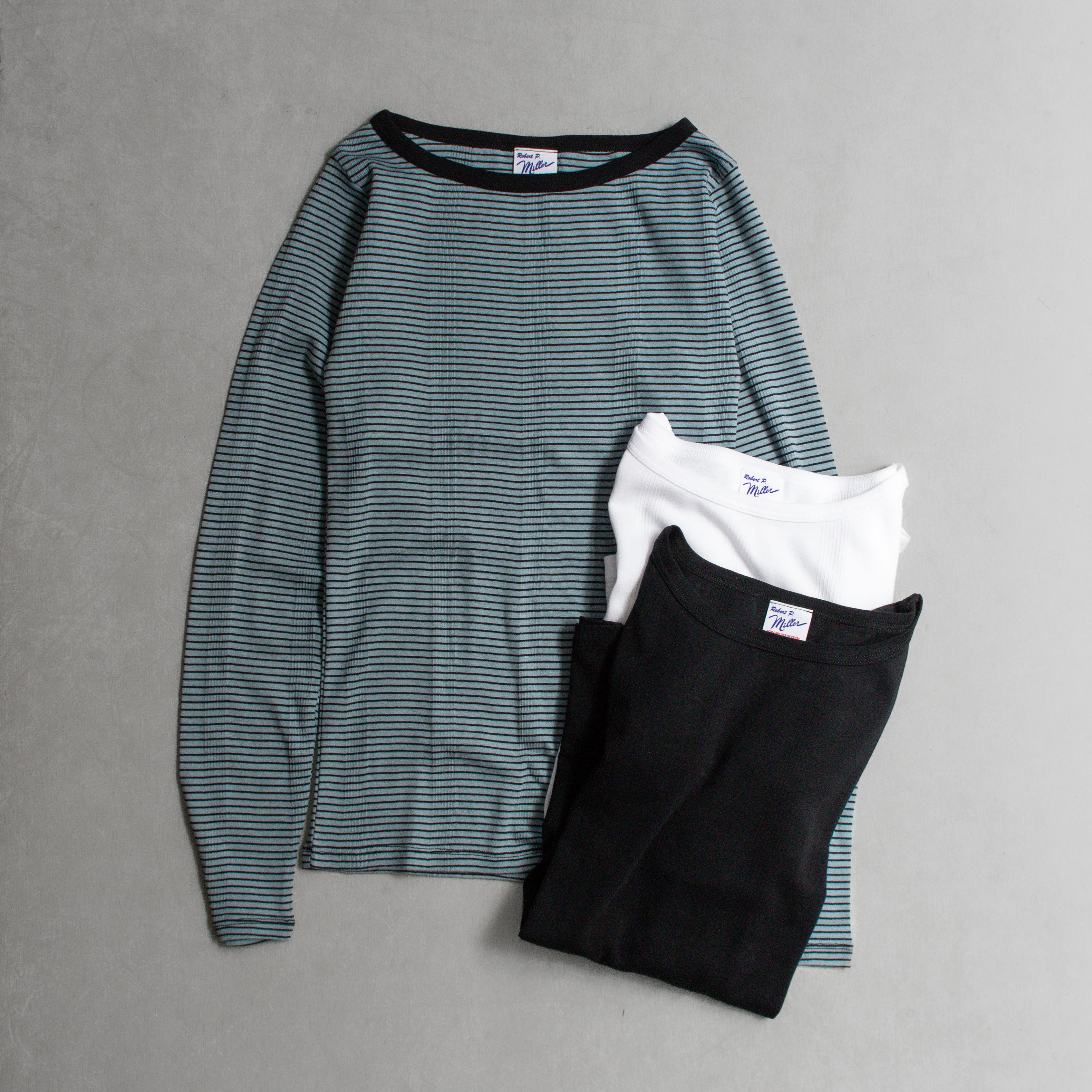 ROBERT P MILLER 858C PANEL-RIB BOAT LS TEE 船領 長袖 T恤