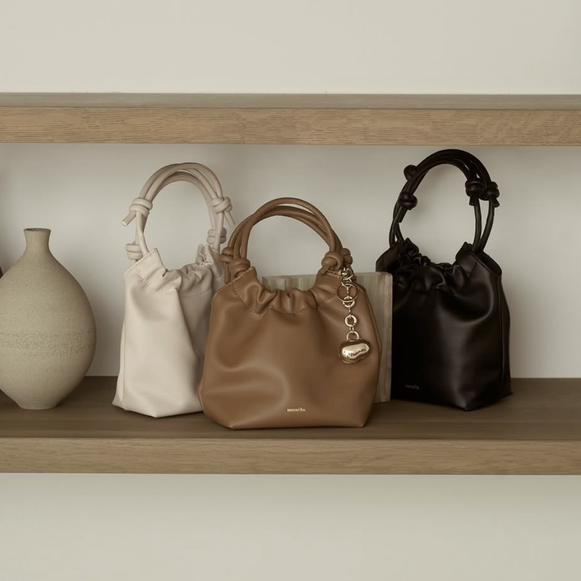 nunela 小金豆皮革小提包