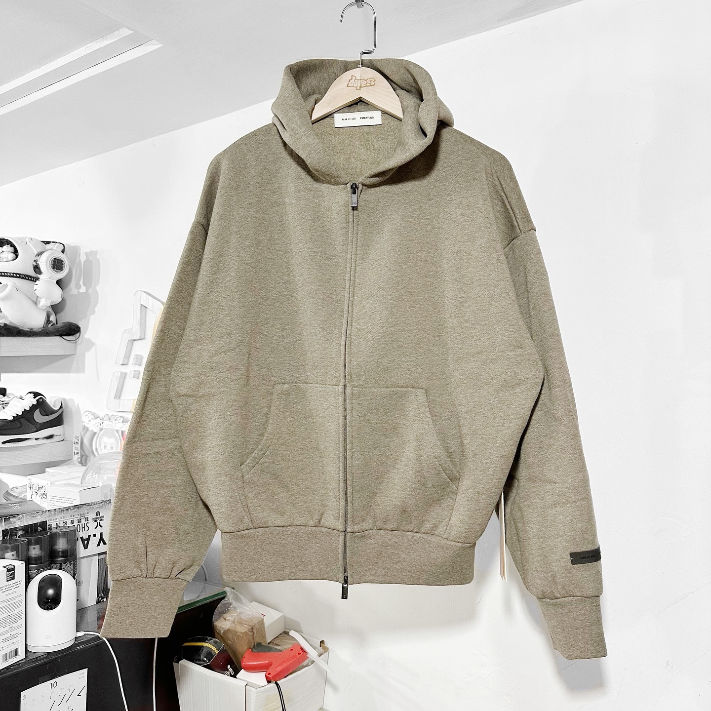 FEAR OF GOD FOG ESSENTIALS Classic Full Zip-Up Hoodie Homestead Heather 拉鏈外套 深灰色