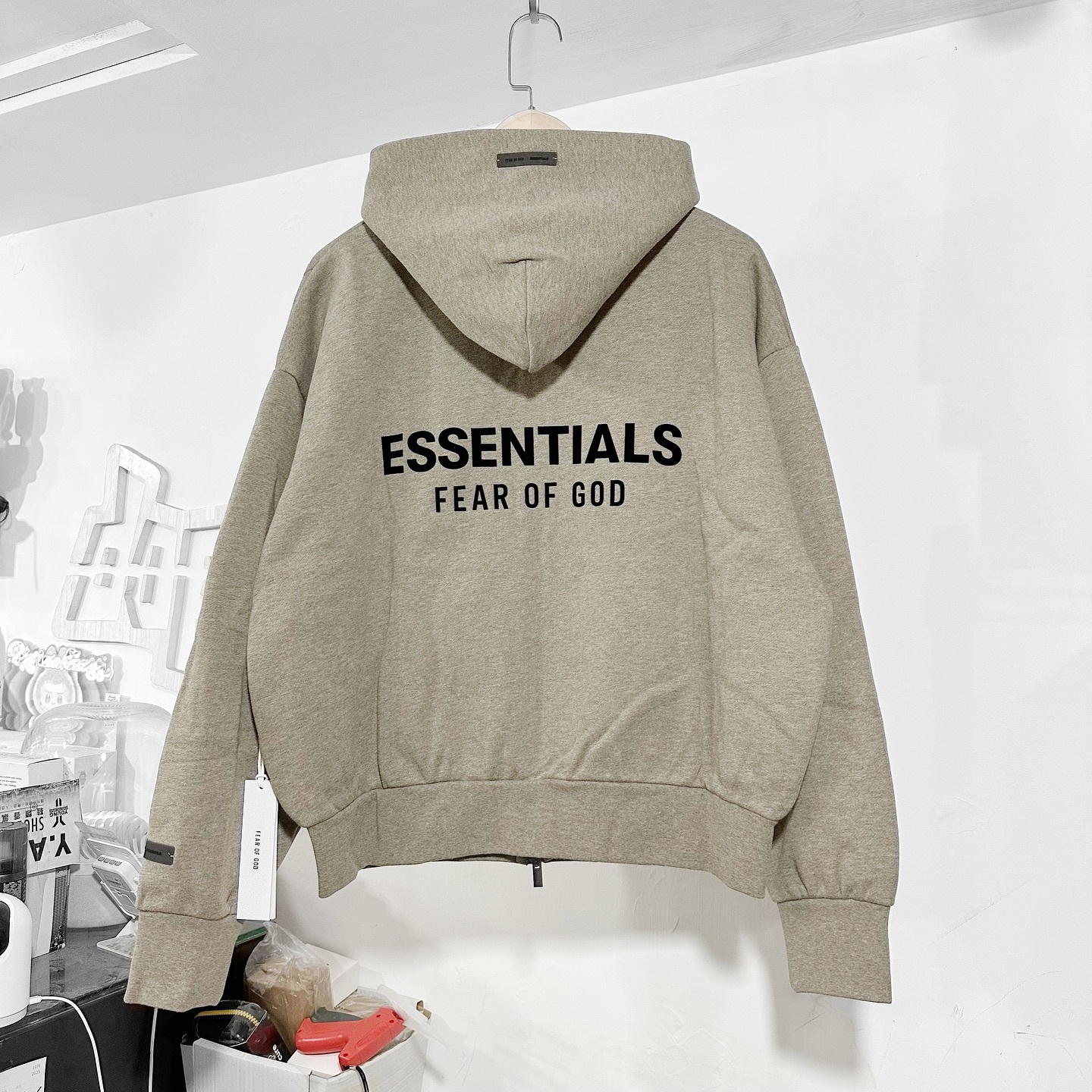 FEAR OF GOD FOG ESSENTIALS Classic Full Zip-Up Hoodie Homestead Heather 拉鏈外套 深灰色