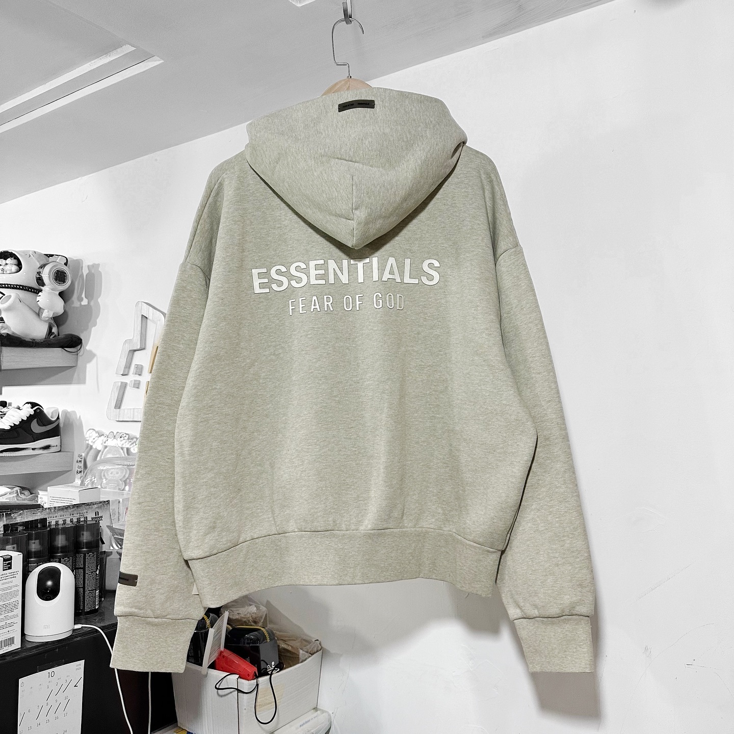 FEAR OF GOD FOG ESSENTIALS Classic Full Zip-Up Hoodie Heather Stone 拉鏈外套 淺灰色