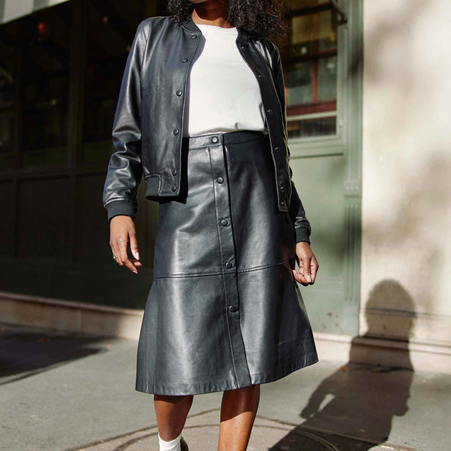 1LP1018-164 LA PETITE ETOILE Leather Skirt Jolene Black #JOLENE*4/00-NOIR (C-EU-E)