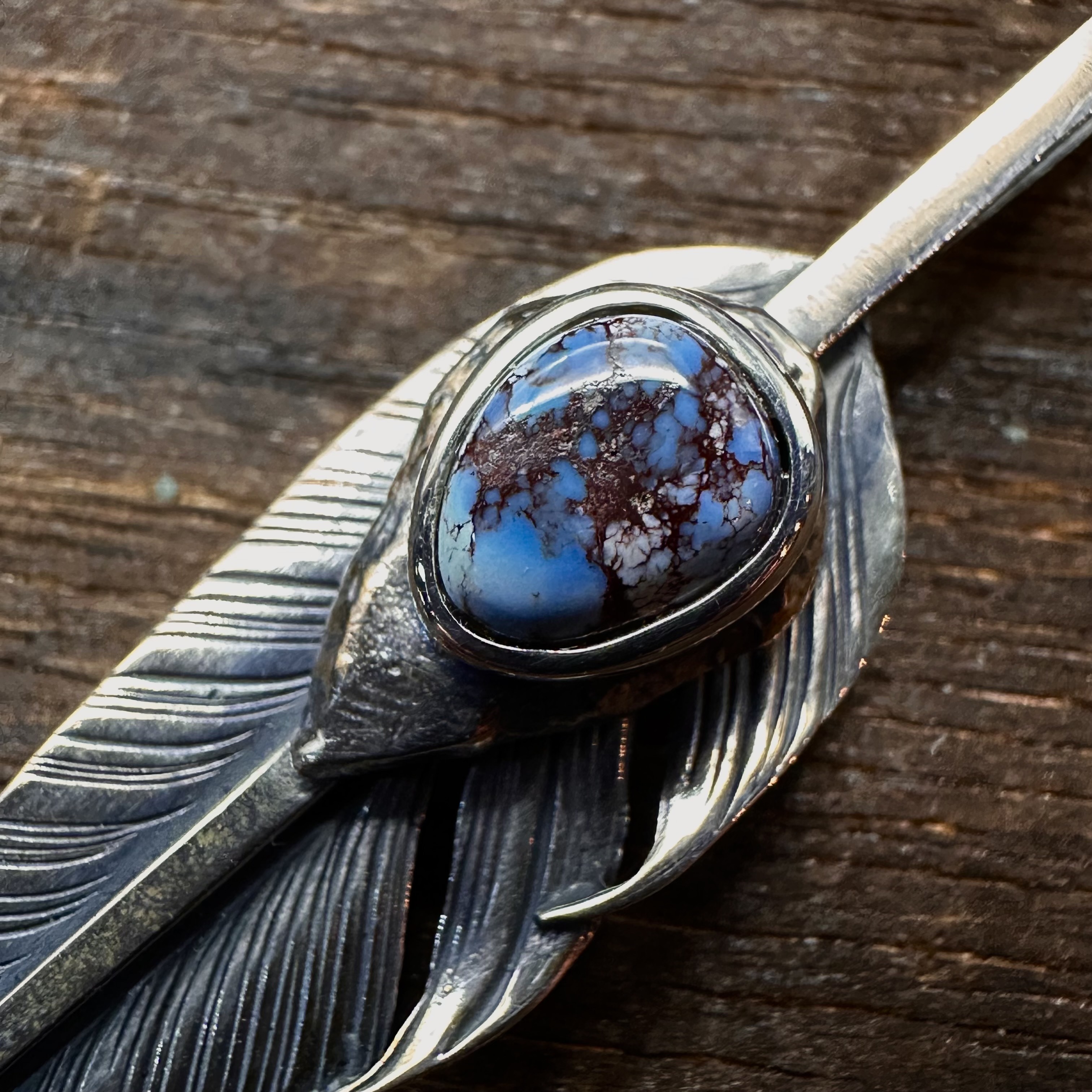 *Black Venom Jewelry- Freedom & Prayer全銀斬風羽鑲Golden Hill 松石