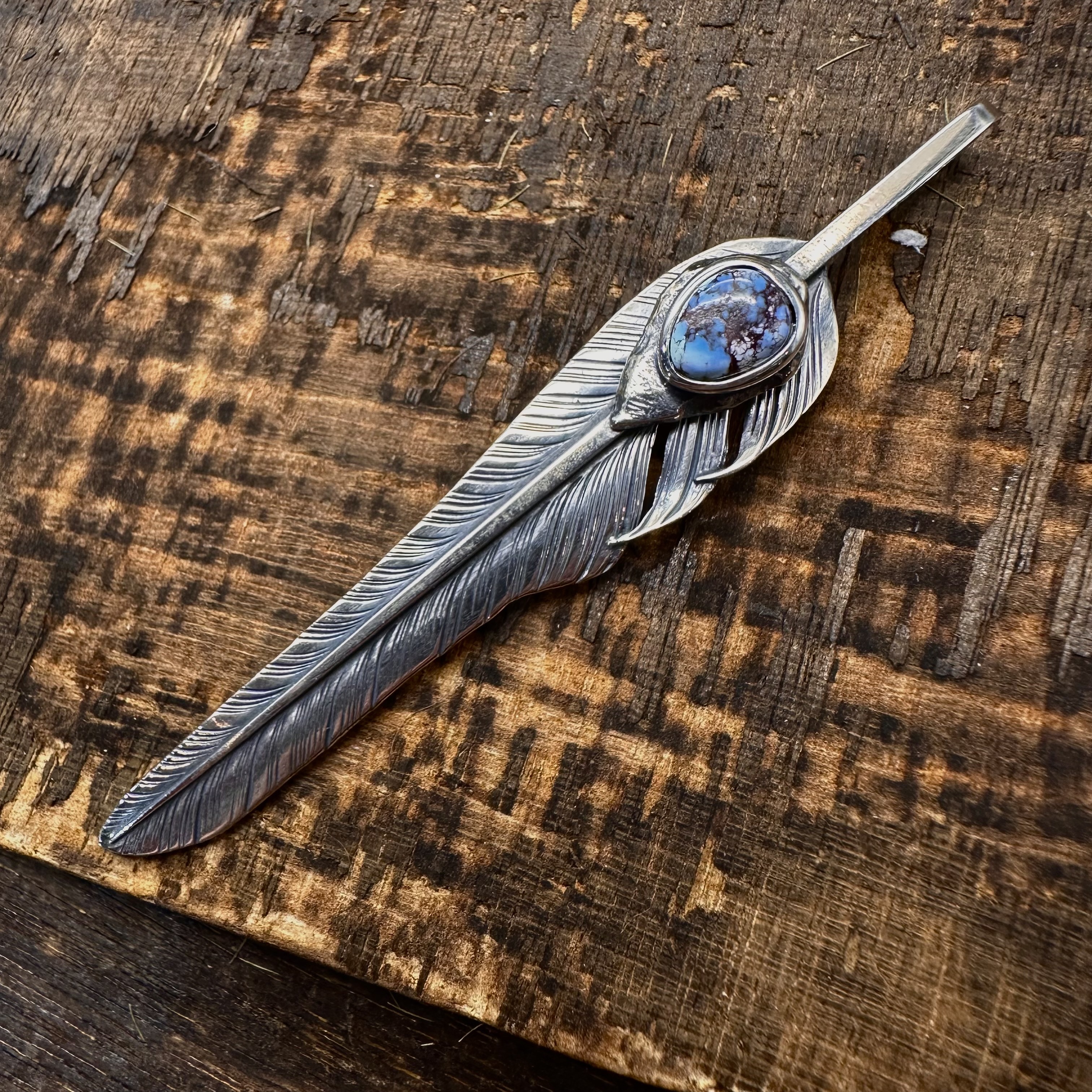 *Black Venom Jewelry- Freedom & Prayer全銀斬風羽鑲Golden Hill 松石