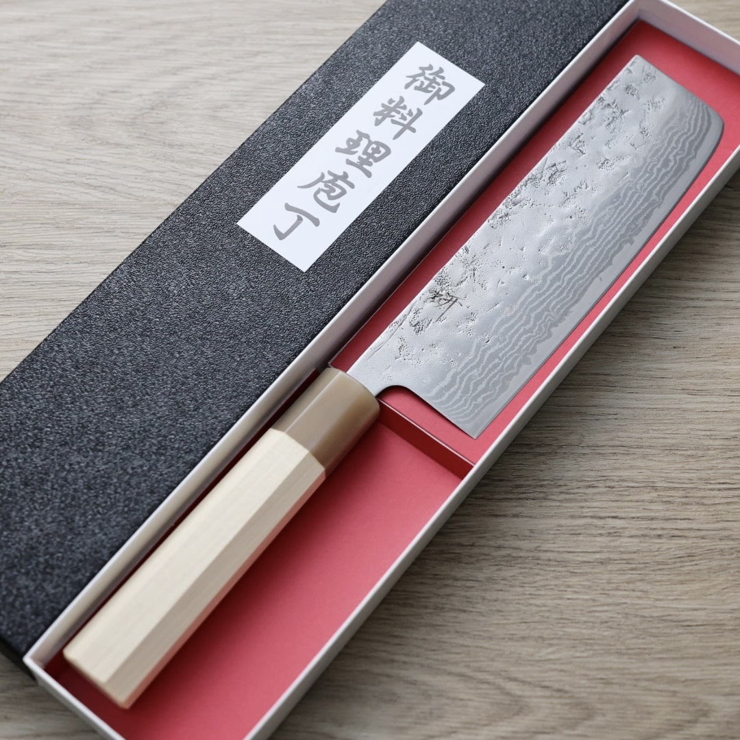 作SAKU 研 菜切 165mm 瑞典鋼 和紙地 大馬士革