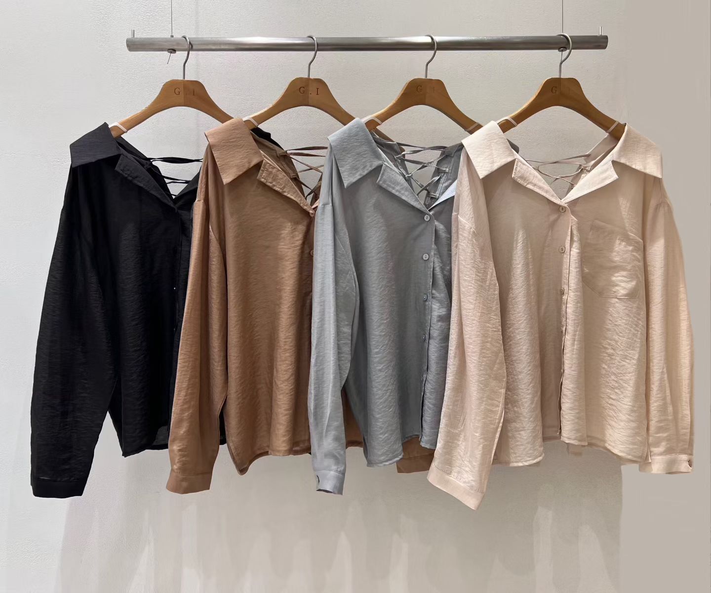 GI5125 微皺感後綁帶恤衫