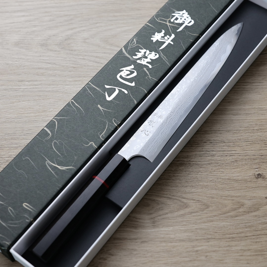 初心 彌氏良寬  柳刃 240mm 青紙鋼 墨流