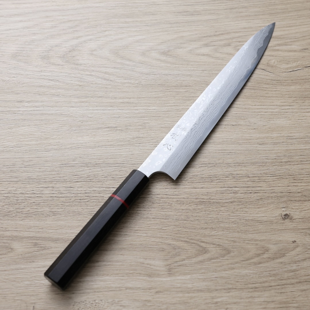 初心 彌氏良寬  柳刃 240mm 青紙鋼 墨流