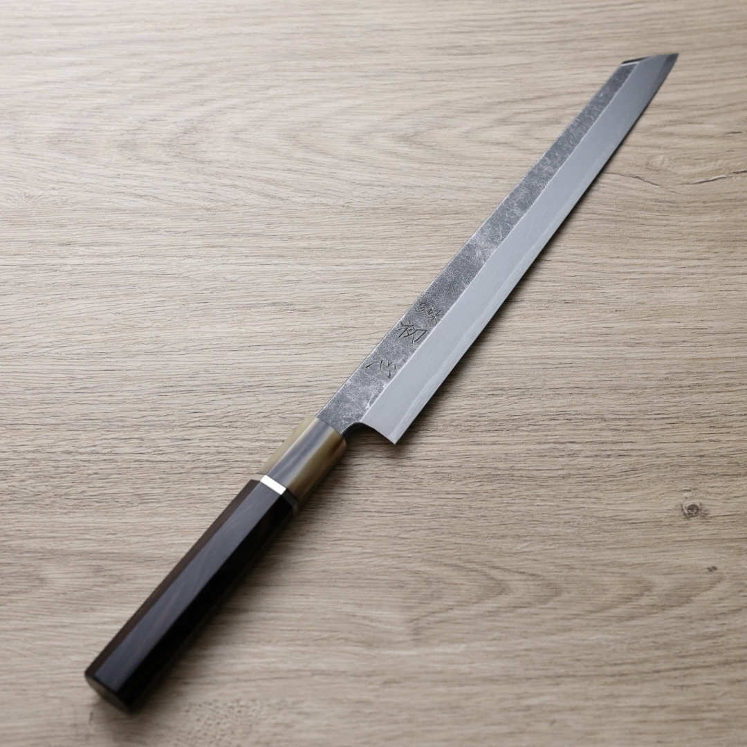 初心 白鷺 切付柳刃 270mm 青二鋼 黑打