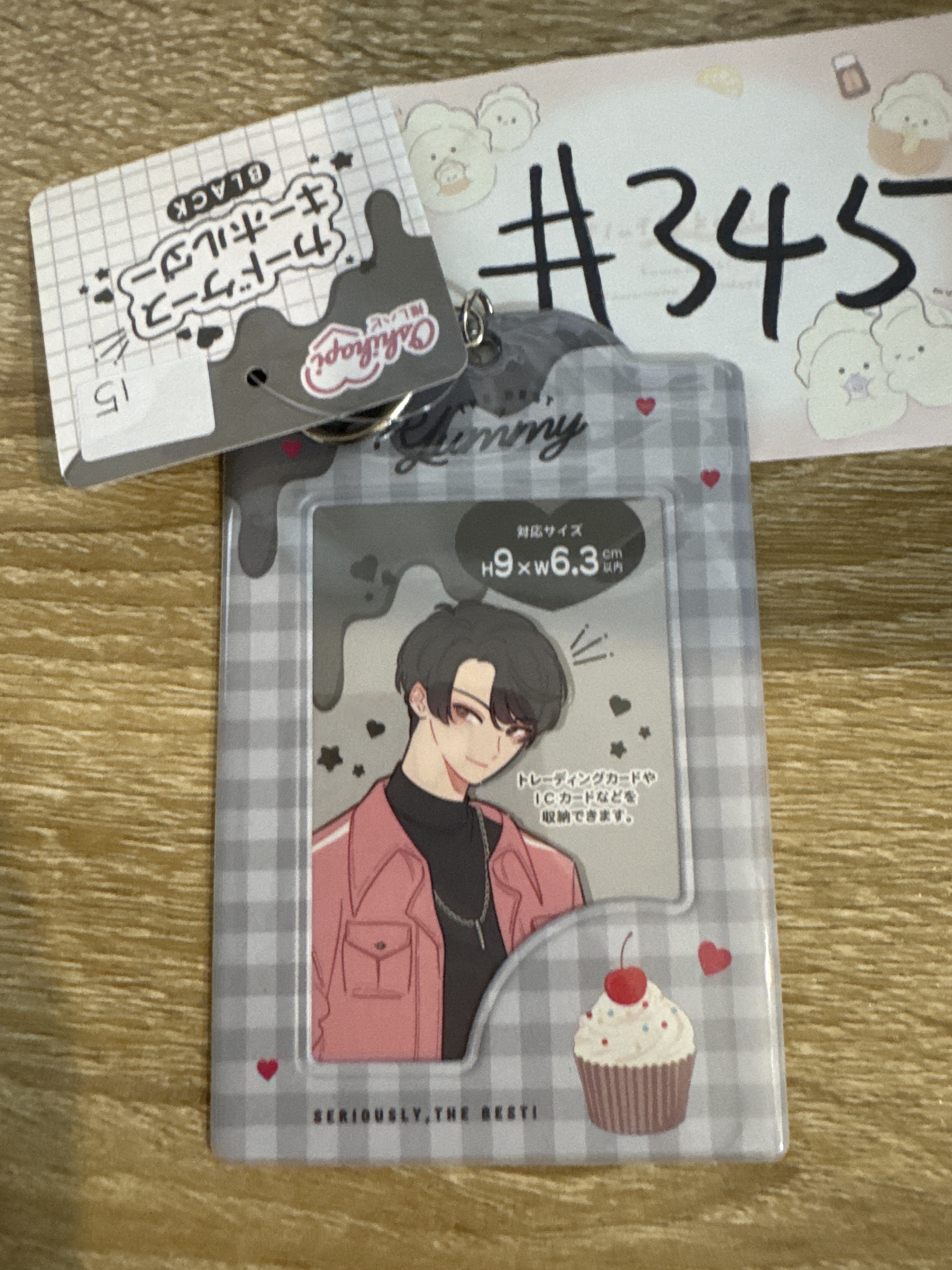 推活  証件套掛件 黑/灰 #345