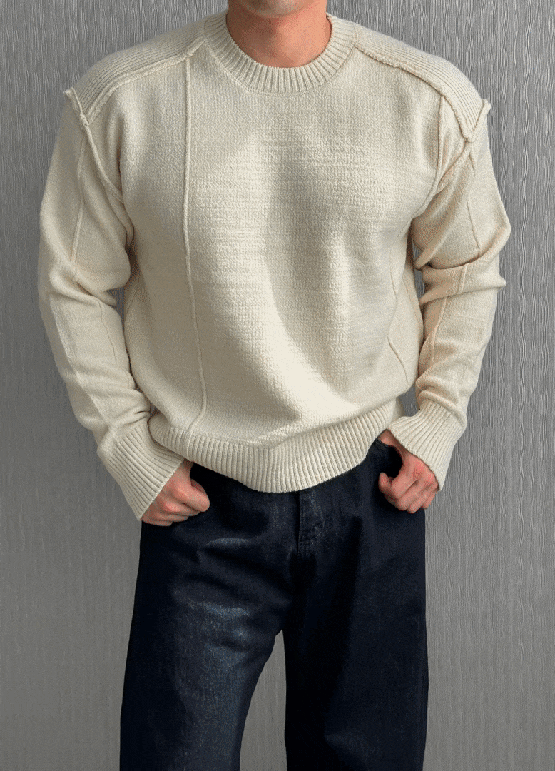 Dayven 線條剪裁羊毛針織衫