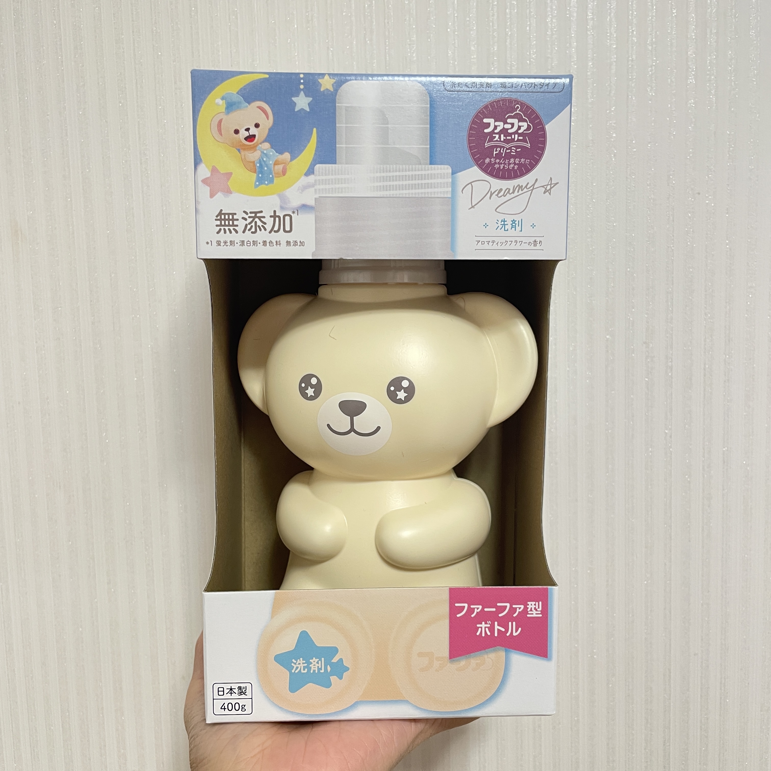 【日本限定】JP 熊寶寶造型無添加抗菌洗衣液 藍 花香味 400g 7581 TK251019