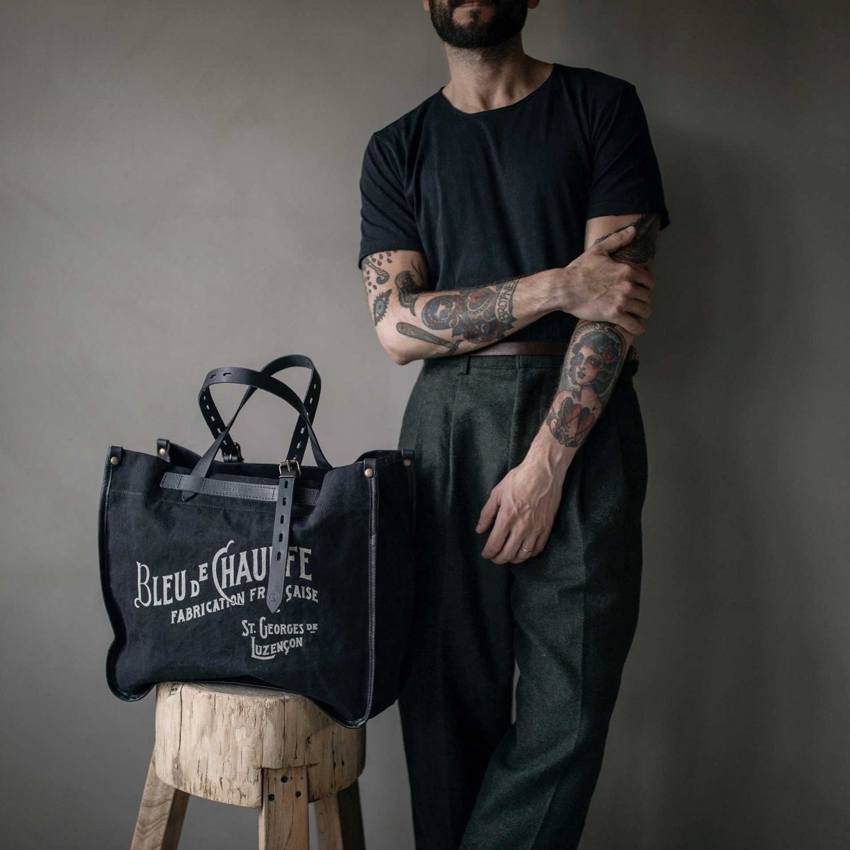 bleu de chauffe |Bazar 帆布手提袋 （ 藍、綠、卡其）