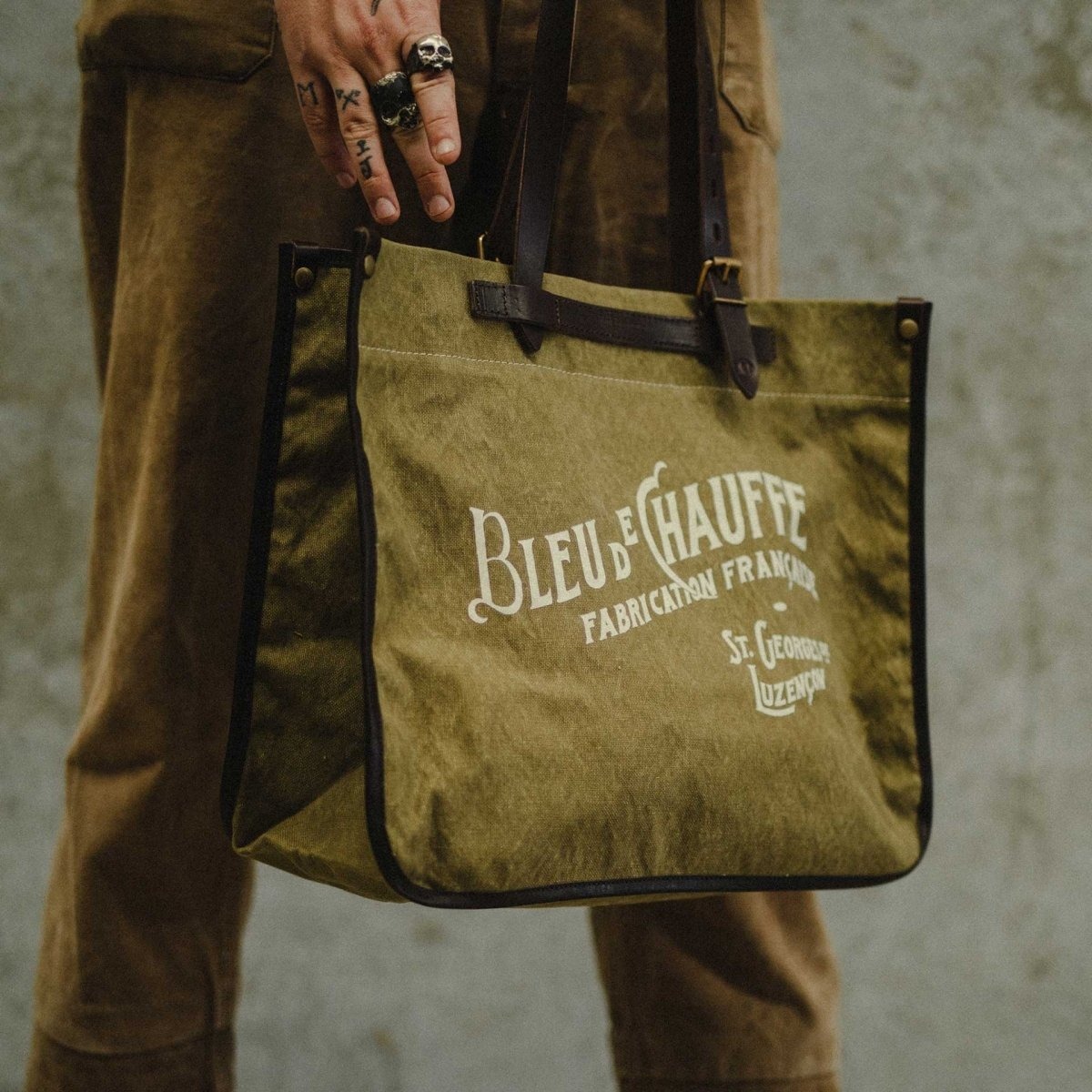 bleu de chauffe |Bazar 帆布手提袋 （ 藍、綠、卡其）