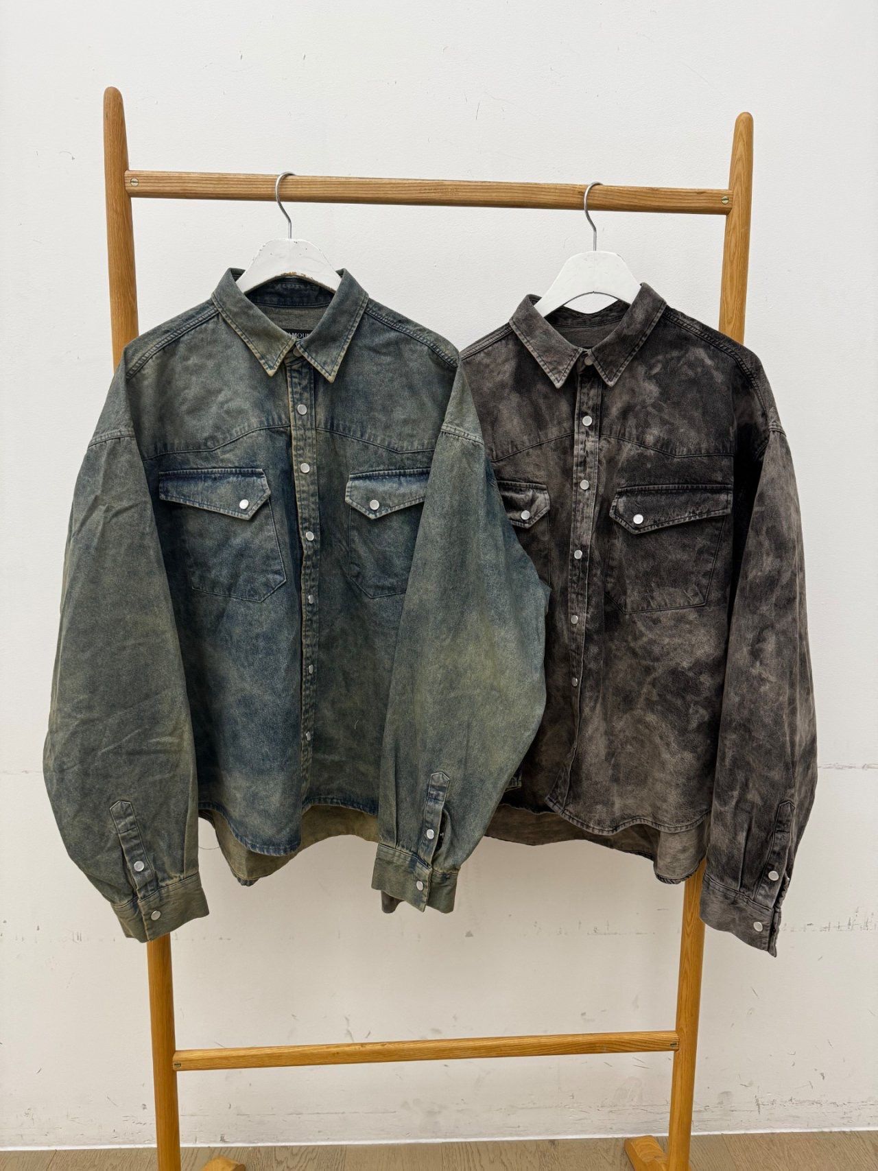 洗水牛仔長袖恤衫 GLAMOUR-125S