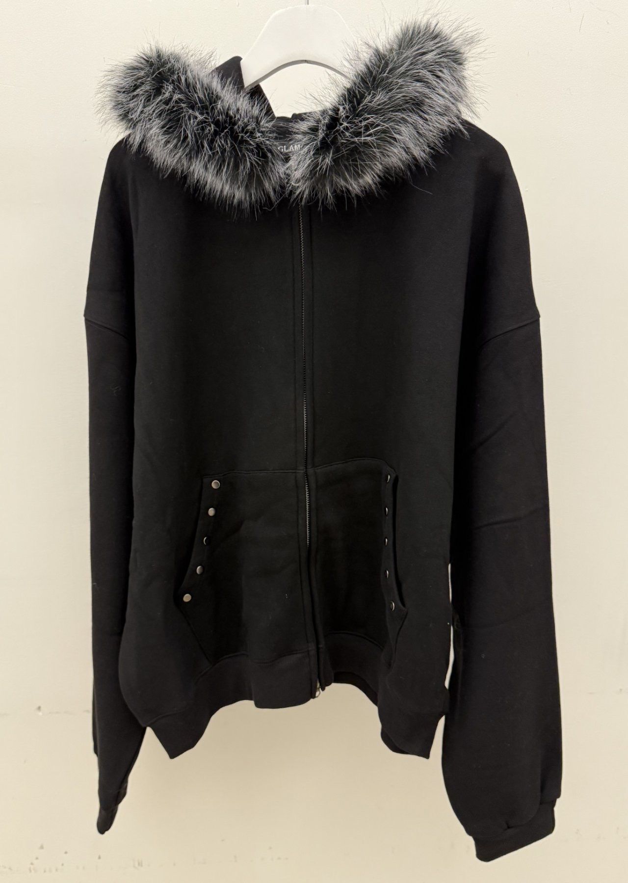 毛毛帽拉鍊外套 GLAMOUR-130JK