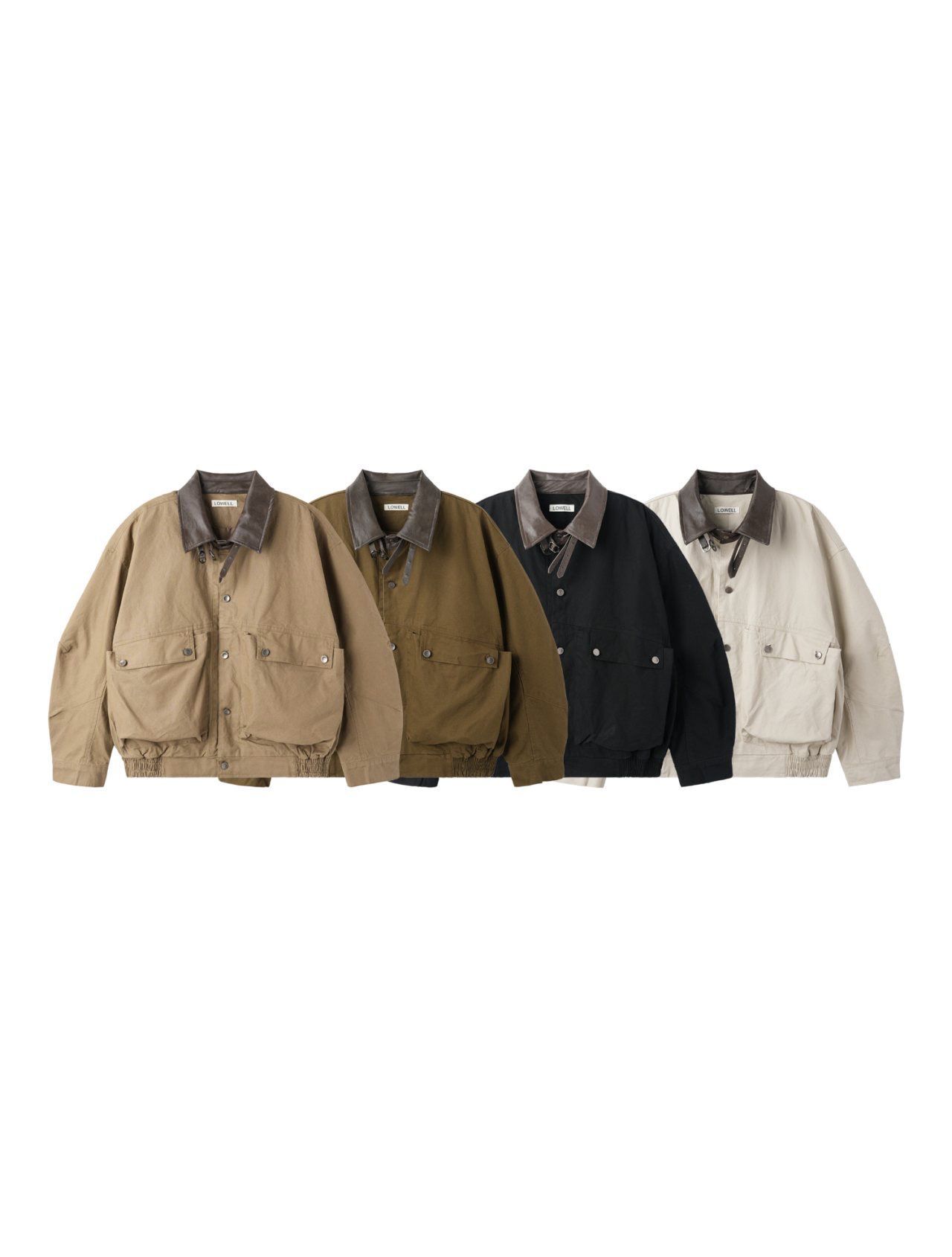 拼皮領開胸外套 Lowell-075JK