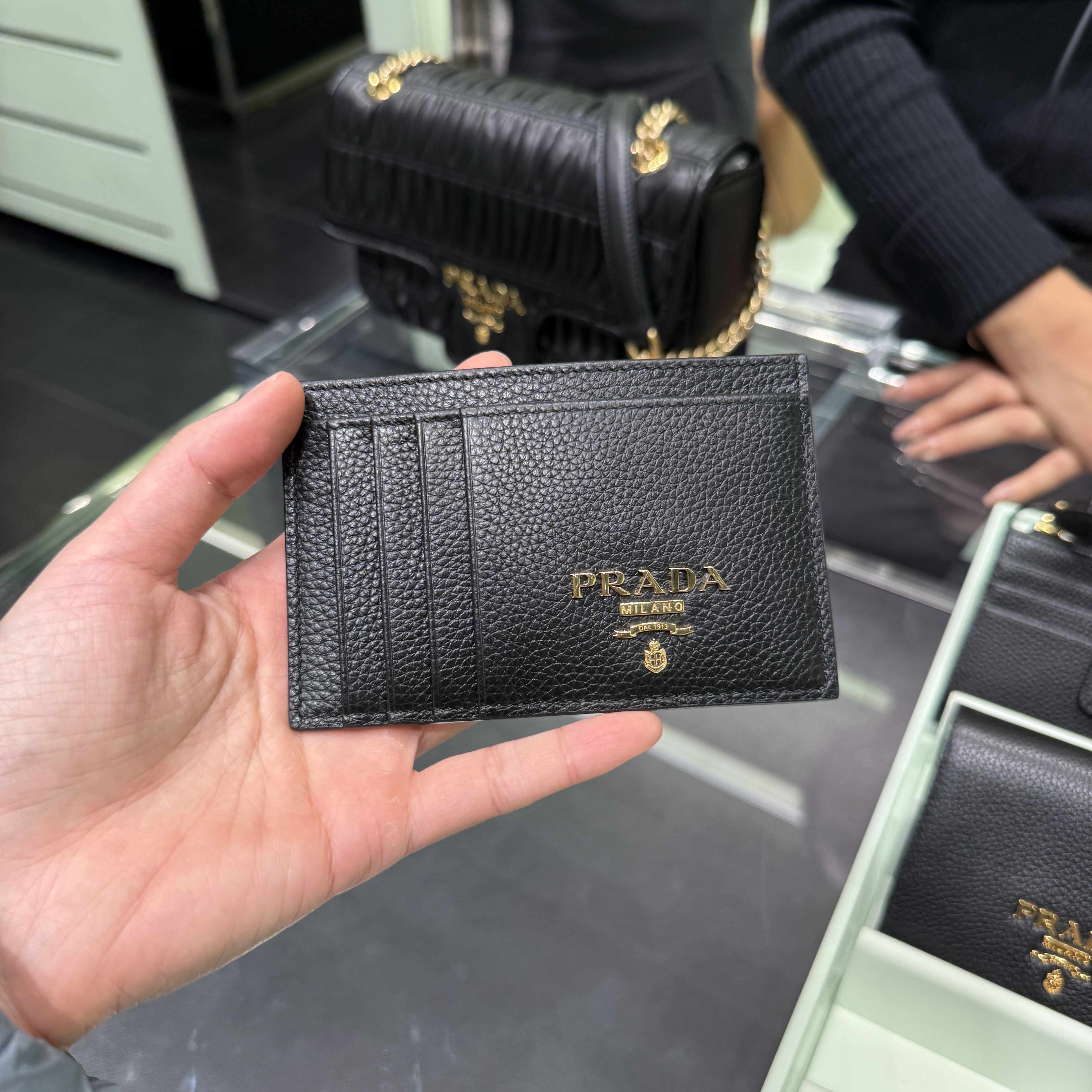 Prada Grainy Calf Cardholder black 1MC053