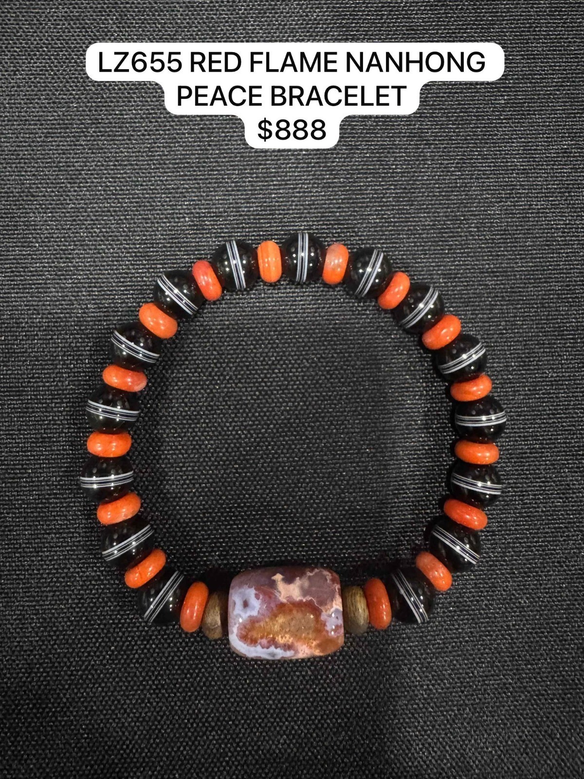 1 LZ655 RED FLAME NANHONG PEACE BRACELET
