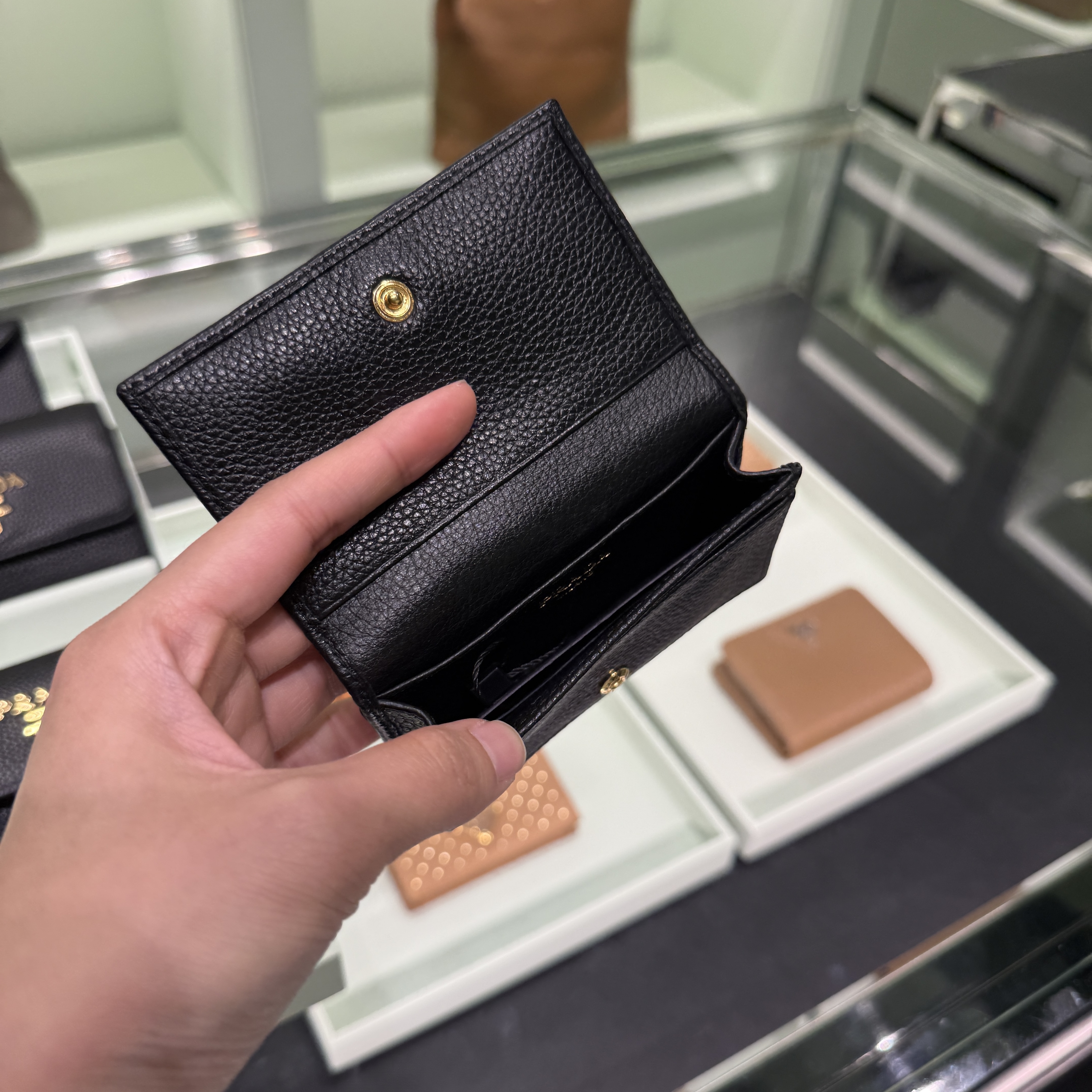 Prada grainy cardholder wallet black 1MC122