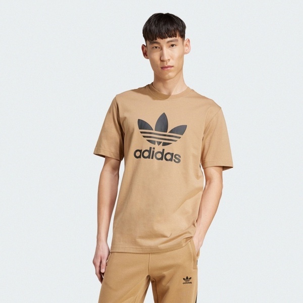 Adidas Trefoil T-shirt JY3759 男 T恤 運動上衣 休閒短袖 棕 亞版