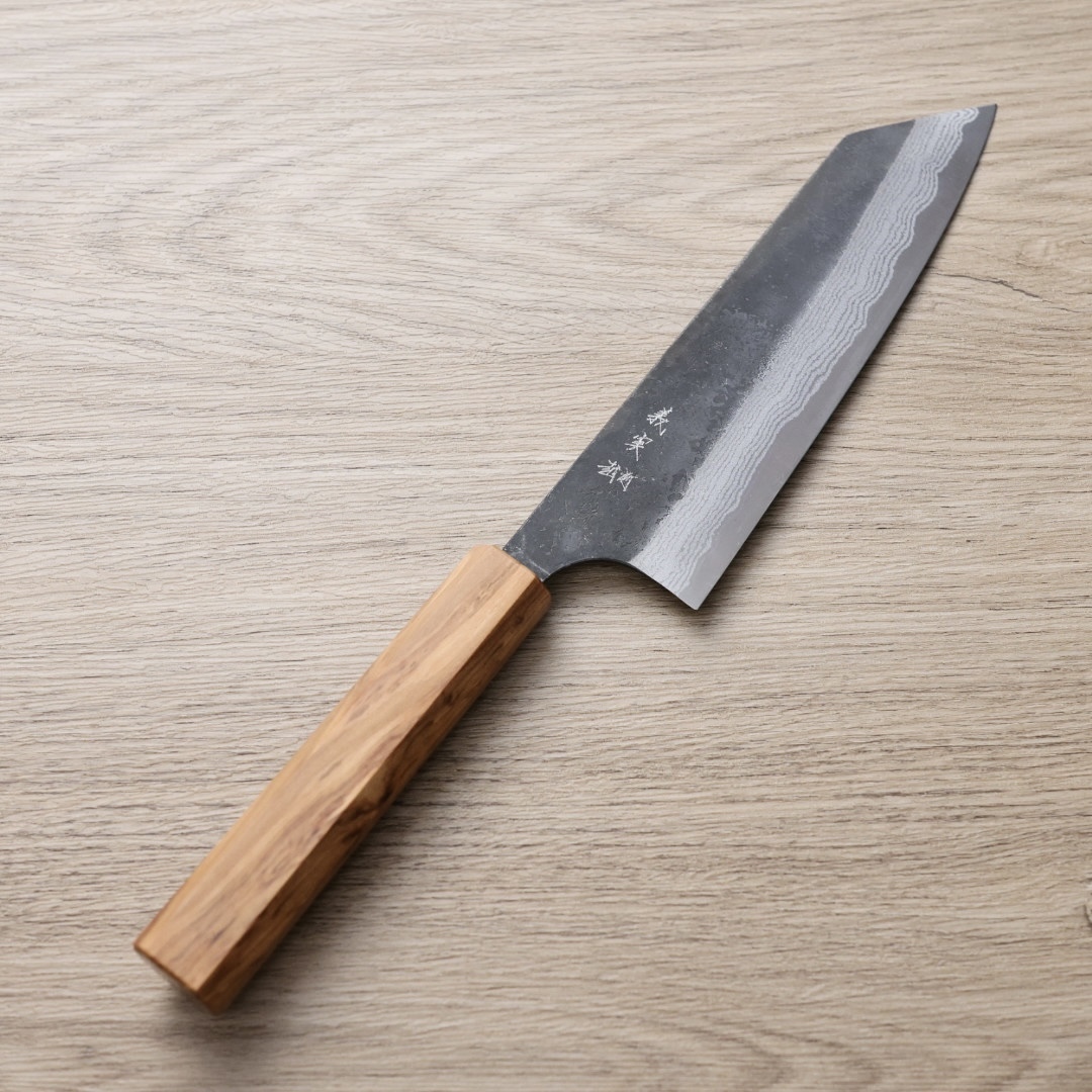 加藤義實 文化刀 170mm 青紙超級鋼 黑打墨流