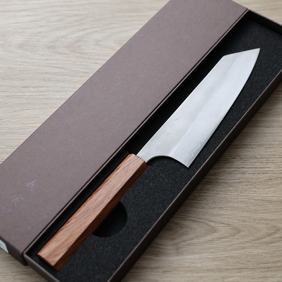 加藤義實 文化 170mm 銀三鋼 鍛造/梨地 玫瑰木柄