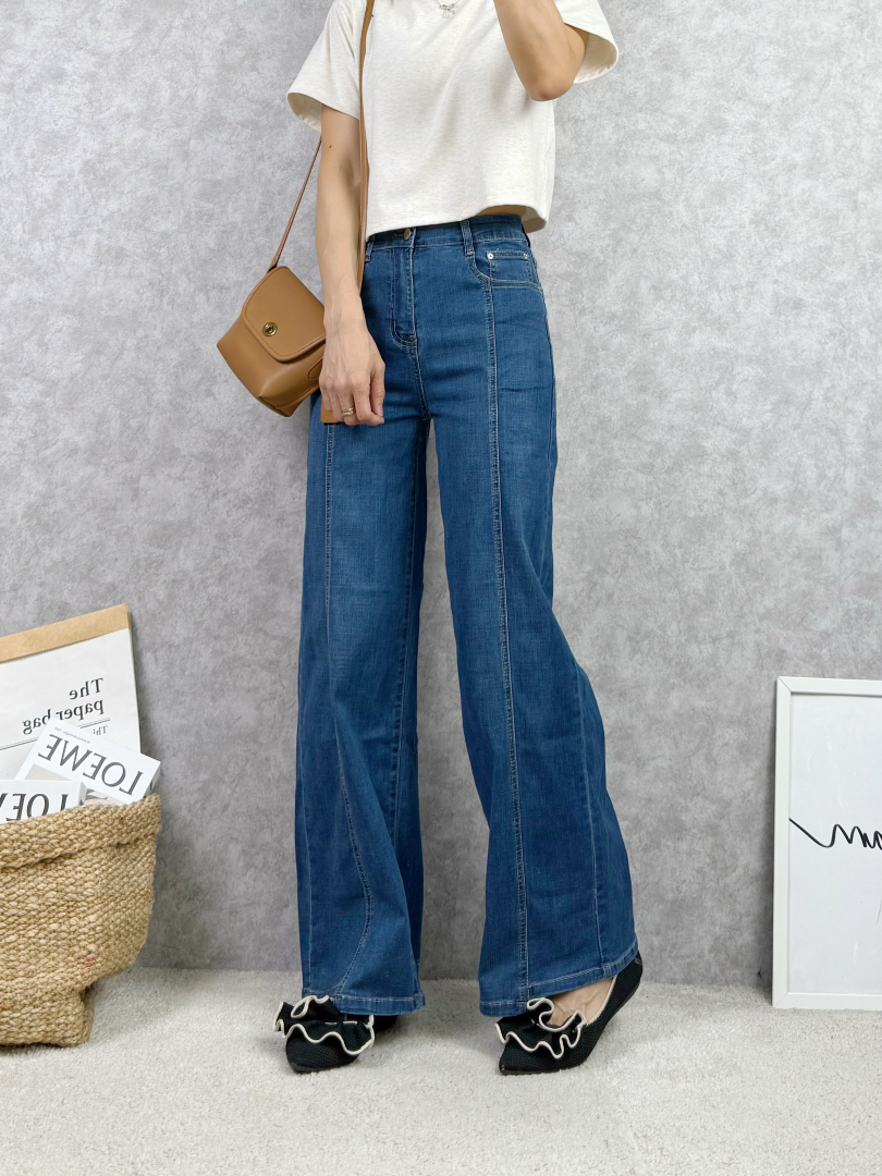 低調又有個性LOOK★柔軟舒適牛仔寬褲