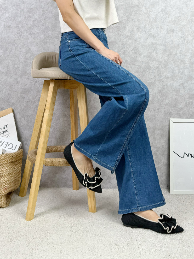 低調又有個性LOOK★柔軟舒適牛仔寬褲