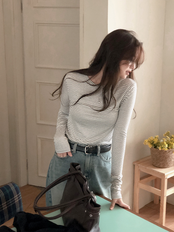 早秋預訂｜條紋長袖T 恤