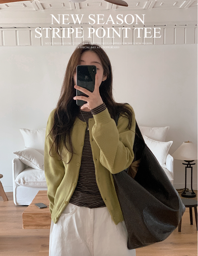 早秋預訂｜條紋長袖T 恤